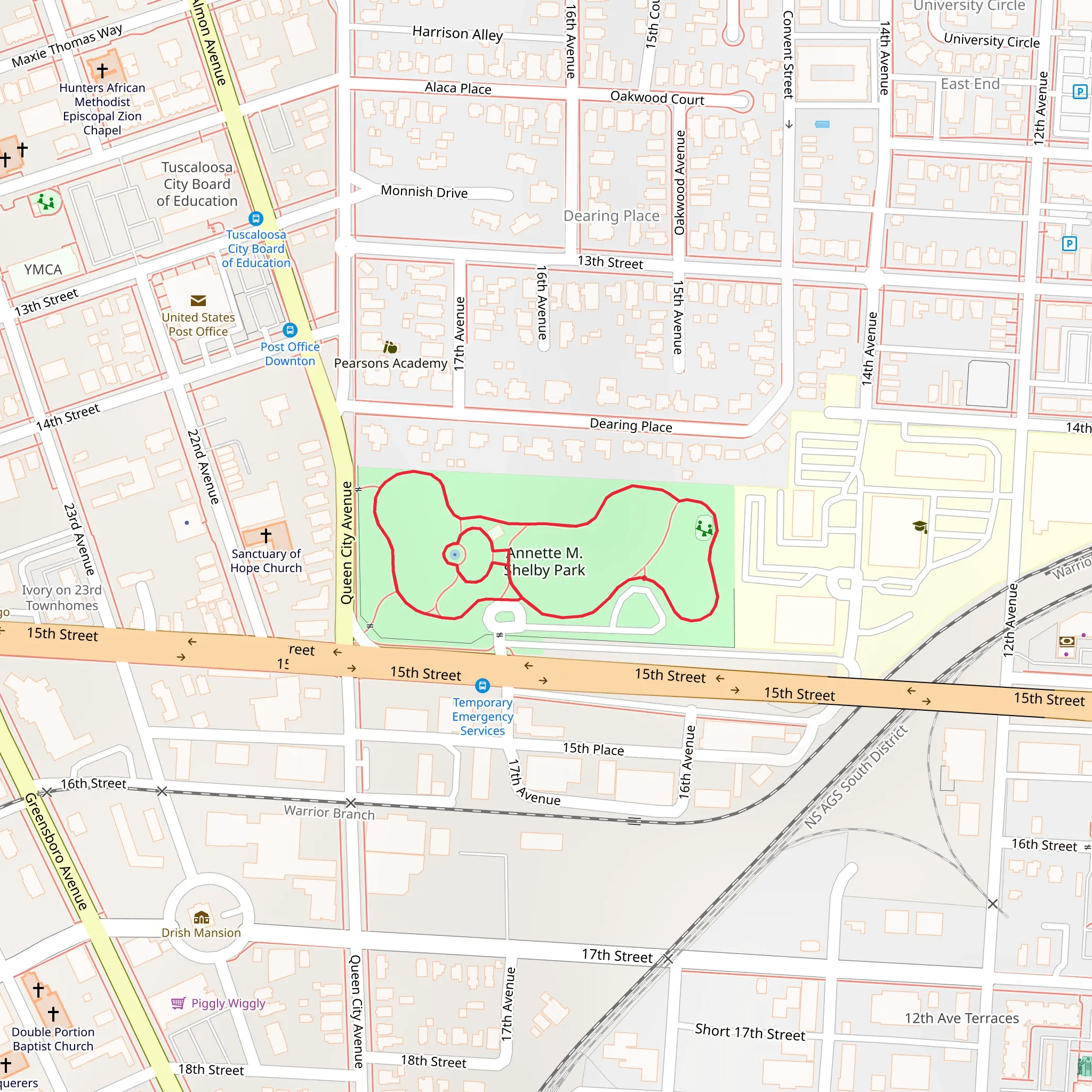 Annette M Shelby Park Loop mobile static map