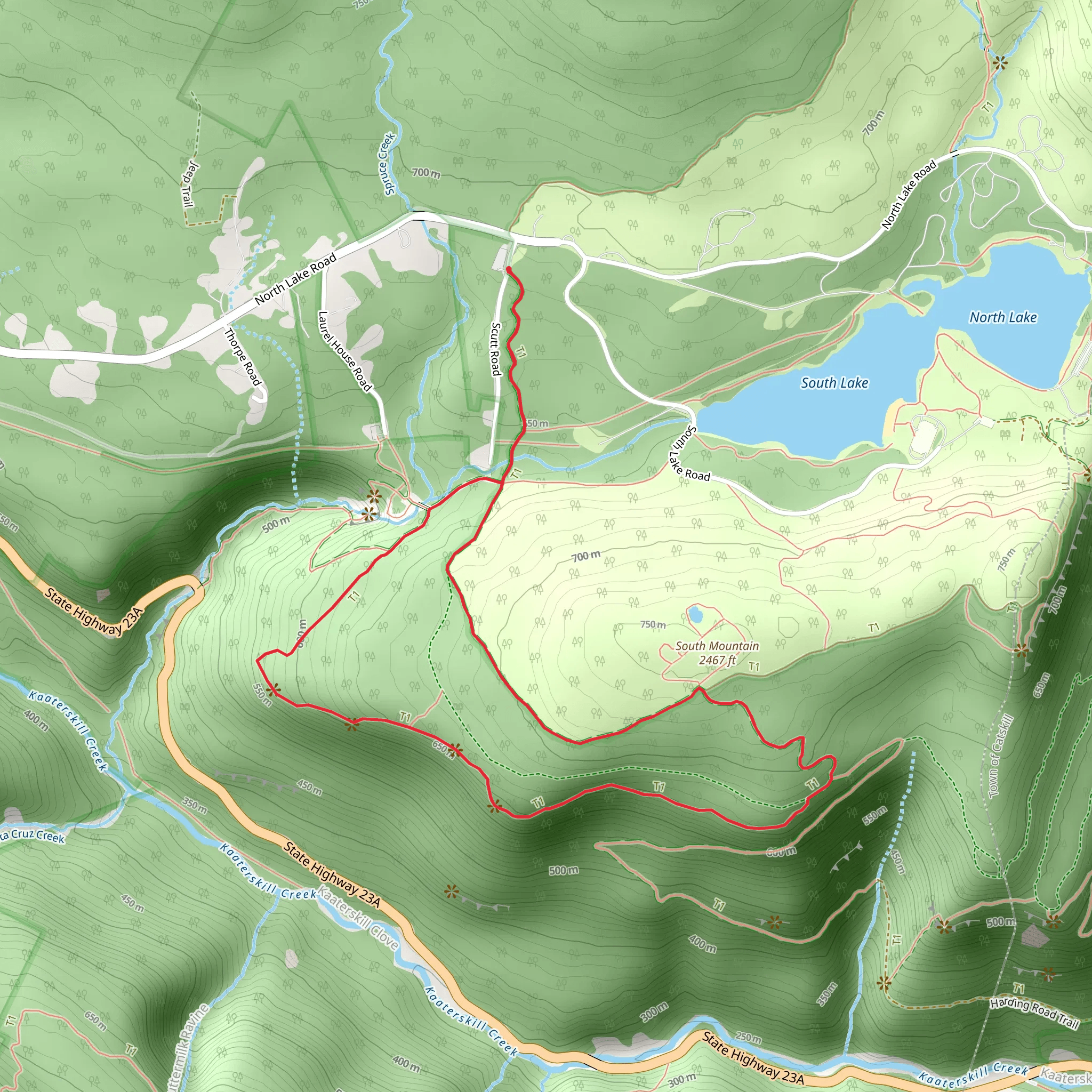South Mountain Loop via Escarpment Trail Loop mobile static map