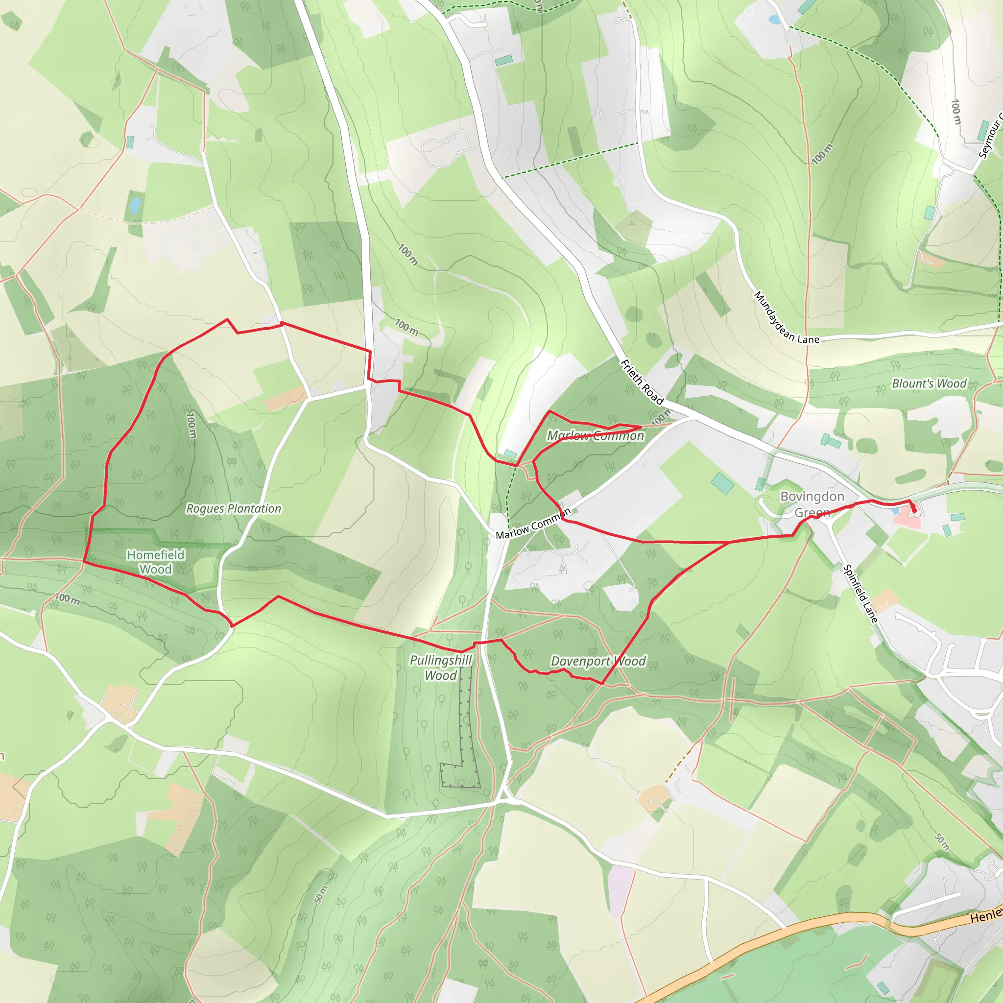 Bovingdon Green Loop mobile static map