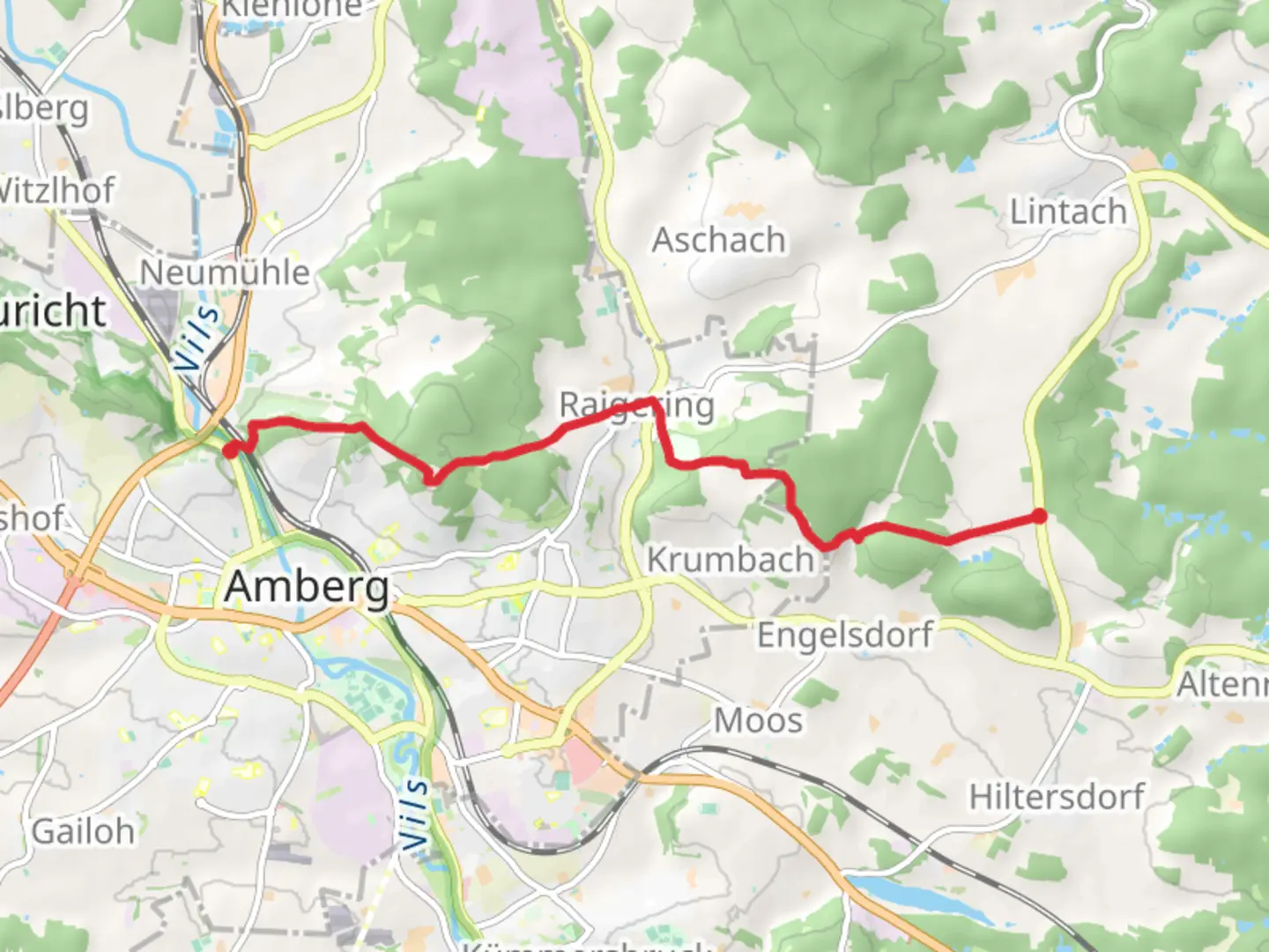 An image depicting the trail Auf der Ruite and its surrounding area.