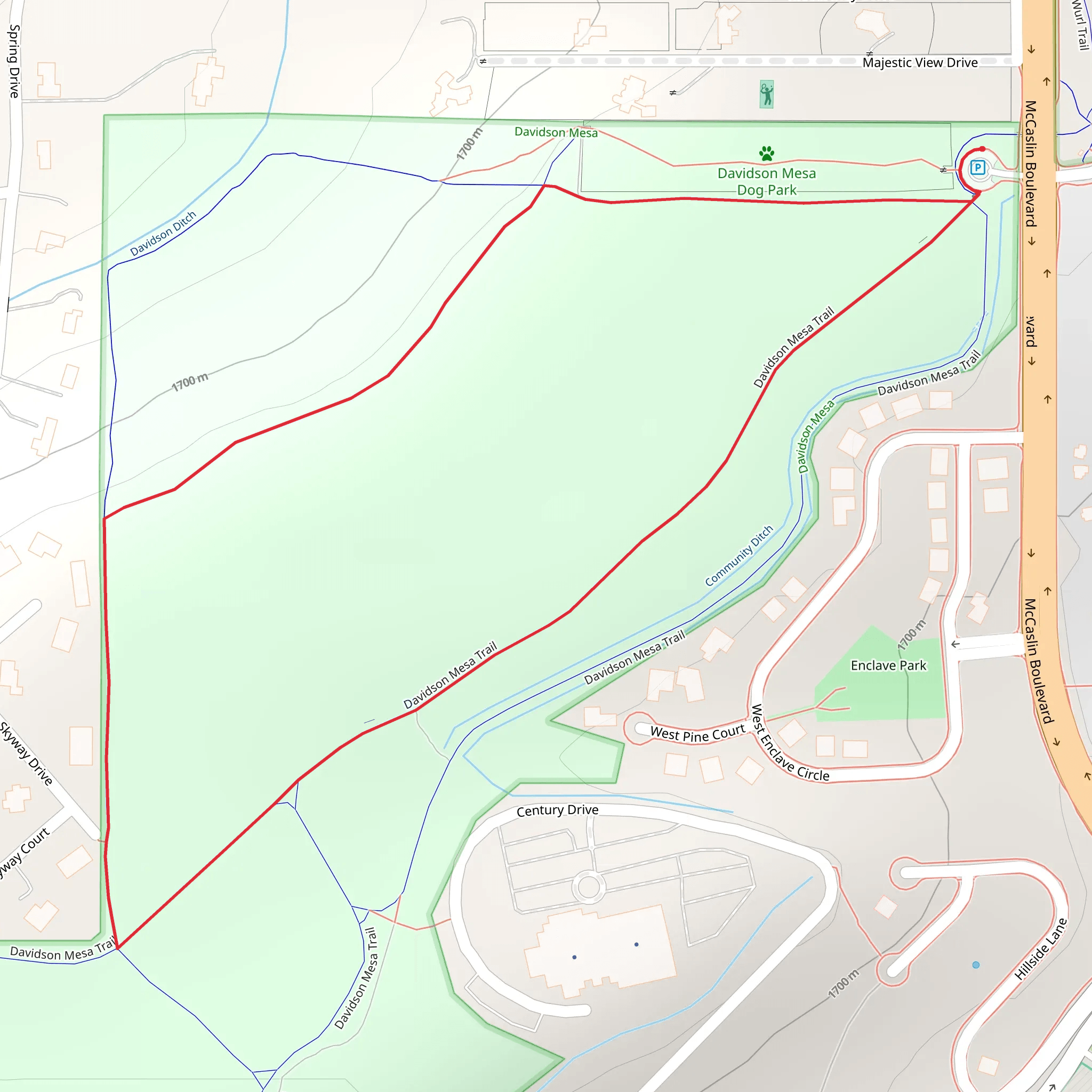 Davisdon Mesa Loop Trail mobile static map
