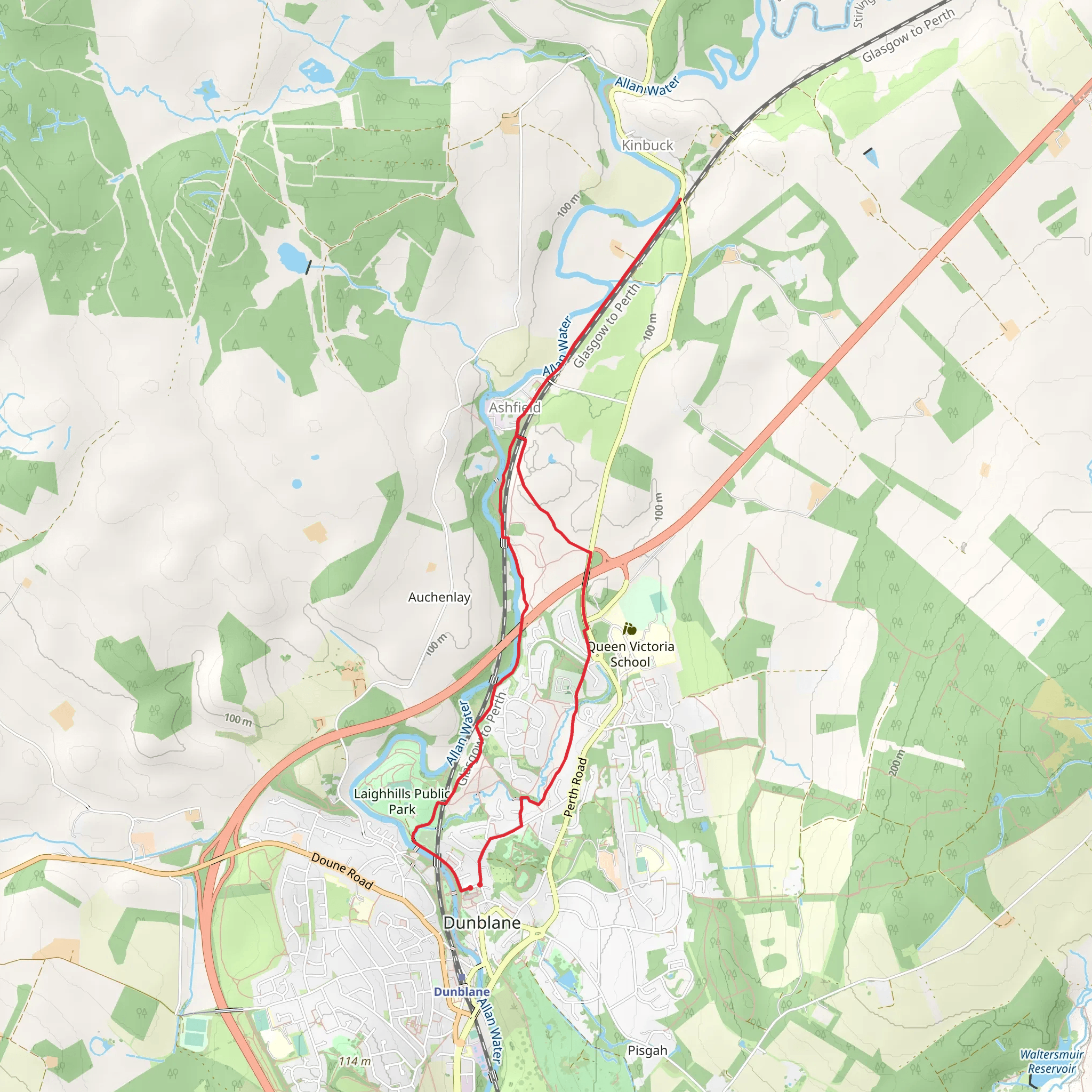 Allan Water and Kinbuck - Dunblane mobile static map