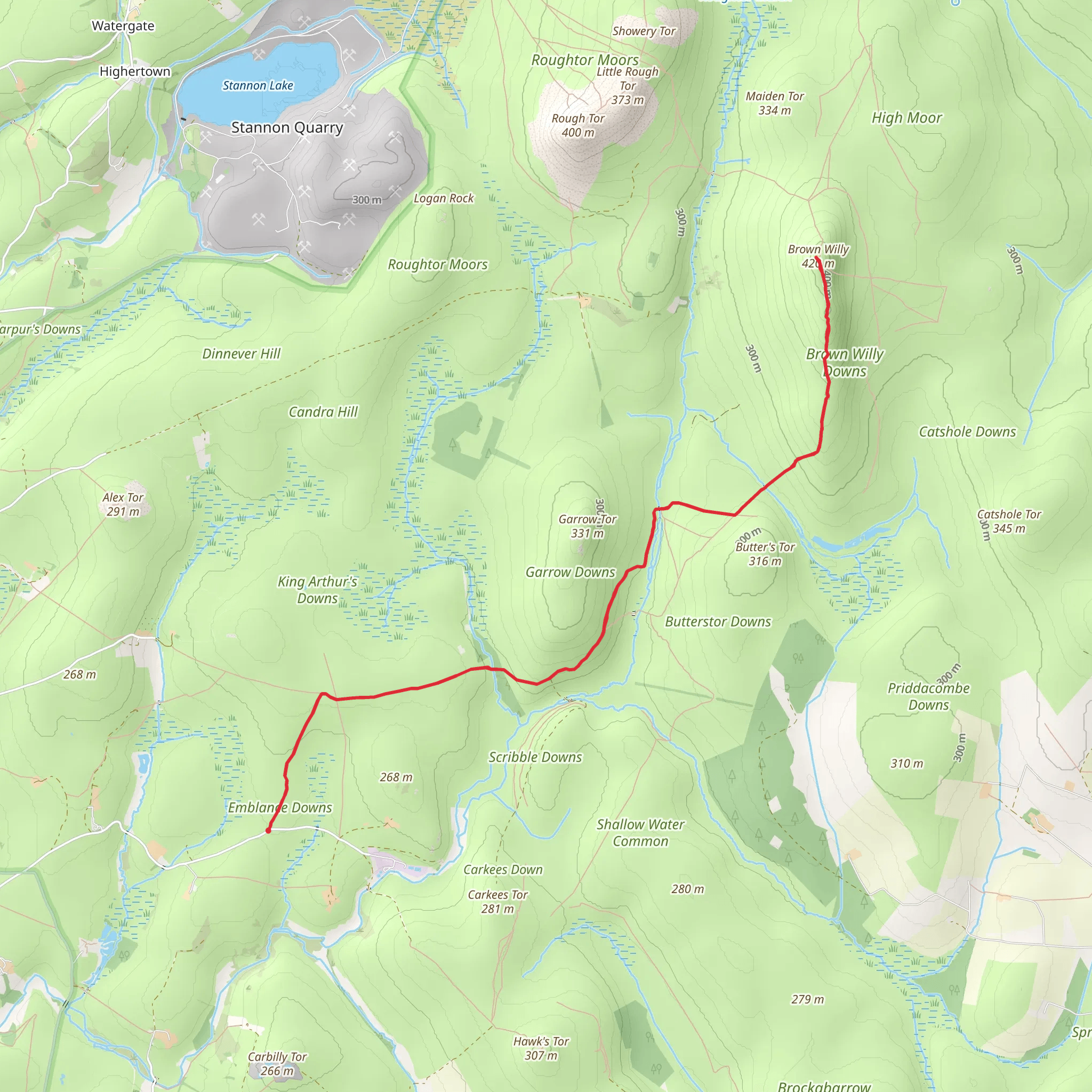 King Arthur's Hall and Brown Willy mobile static map
