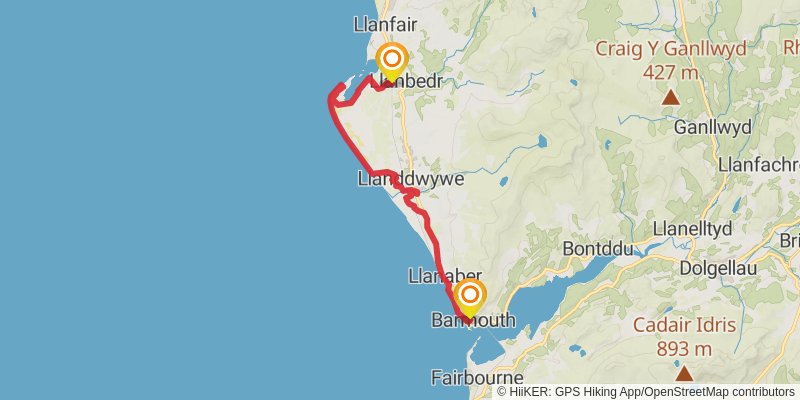 Mawddach - Ardudwy Trail stage 7 Map