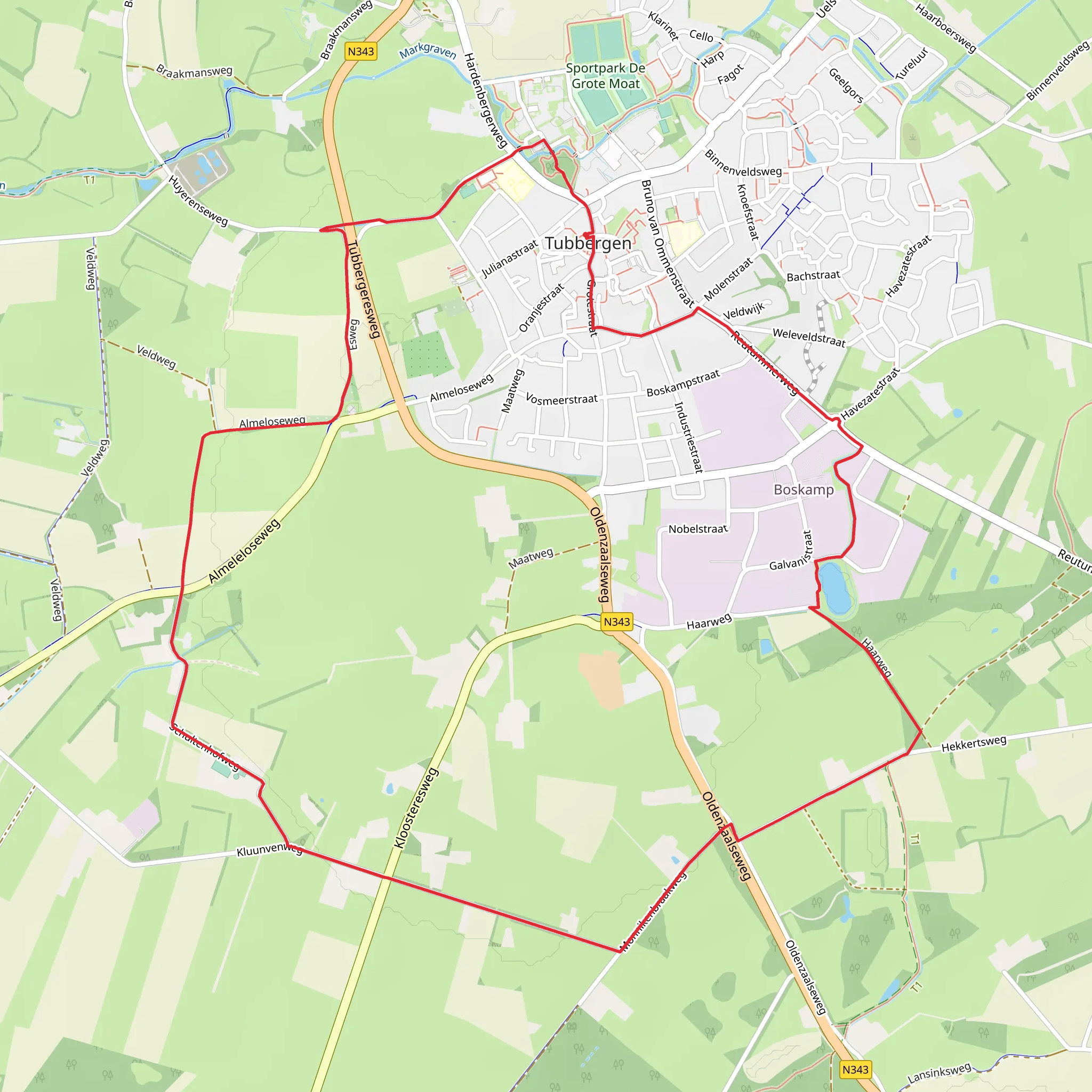 Eeshofbos and Kluunven Weg mobile static map