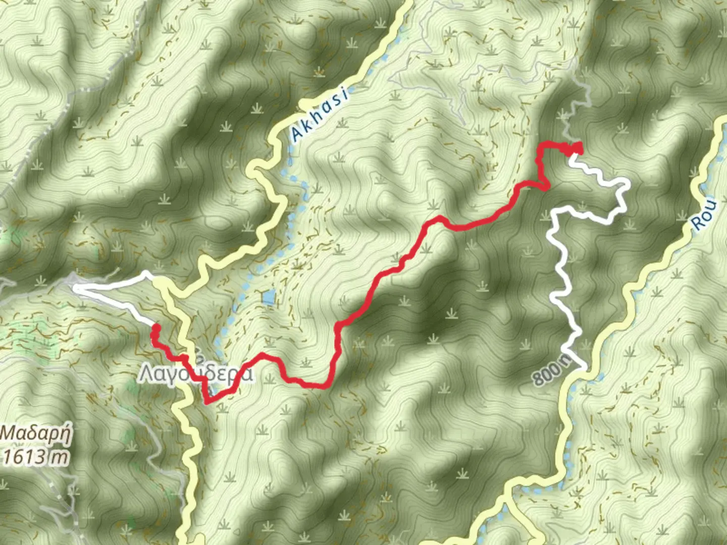 An image depicting the trail Panagia tou Araka to Stavros tou Agiasmati Trail and its surrounding area.