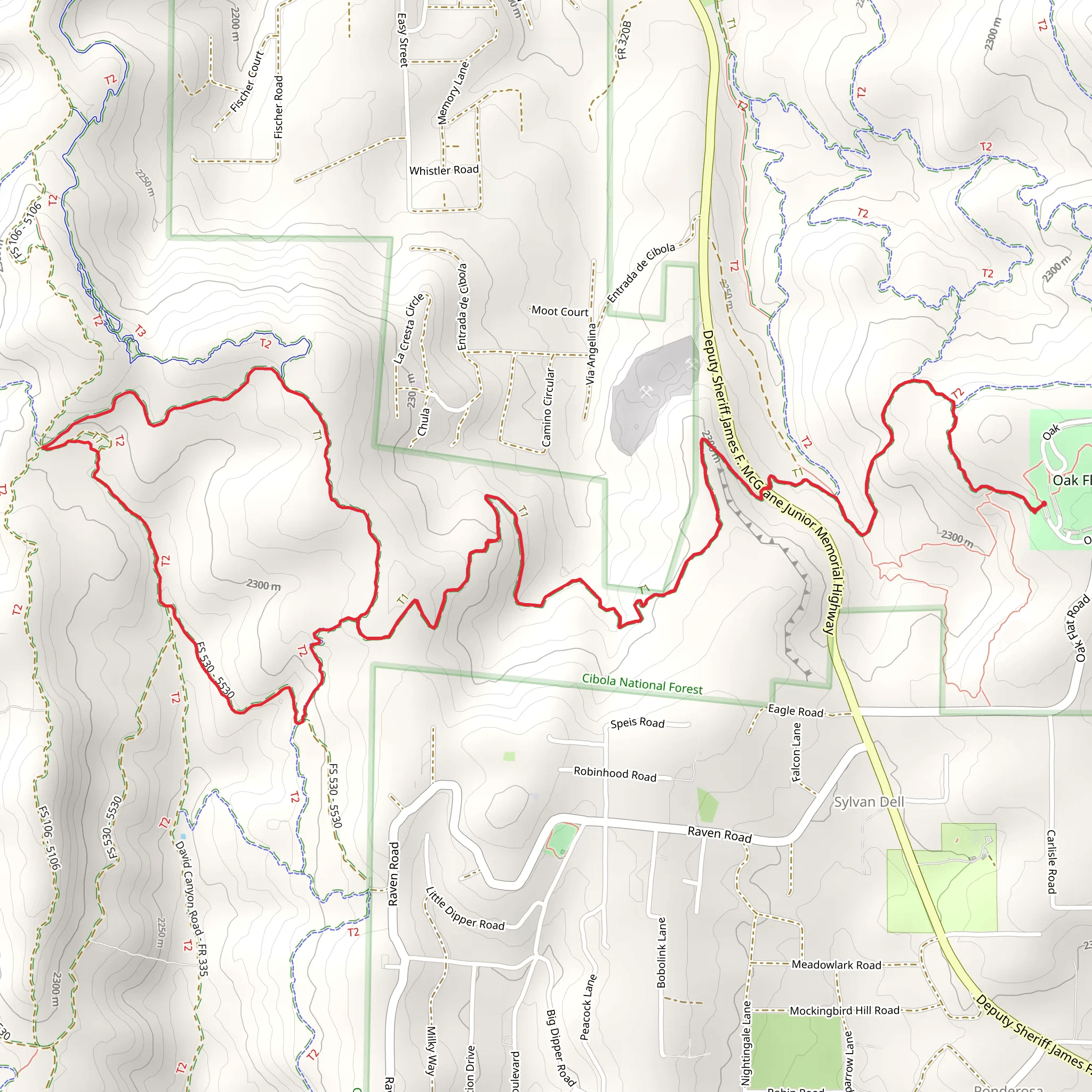 Deadman and cajun Pine Loop mobile static map