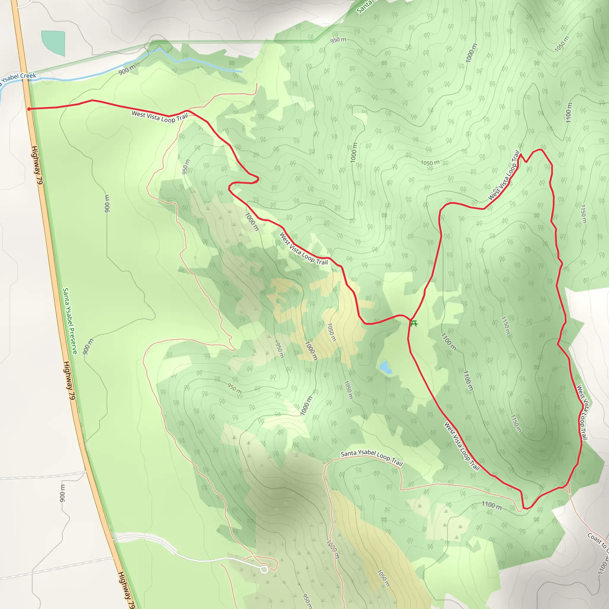 West Vista Loop Trail mobile static map