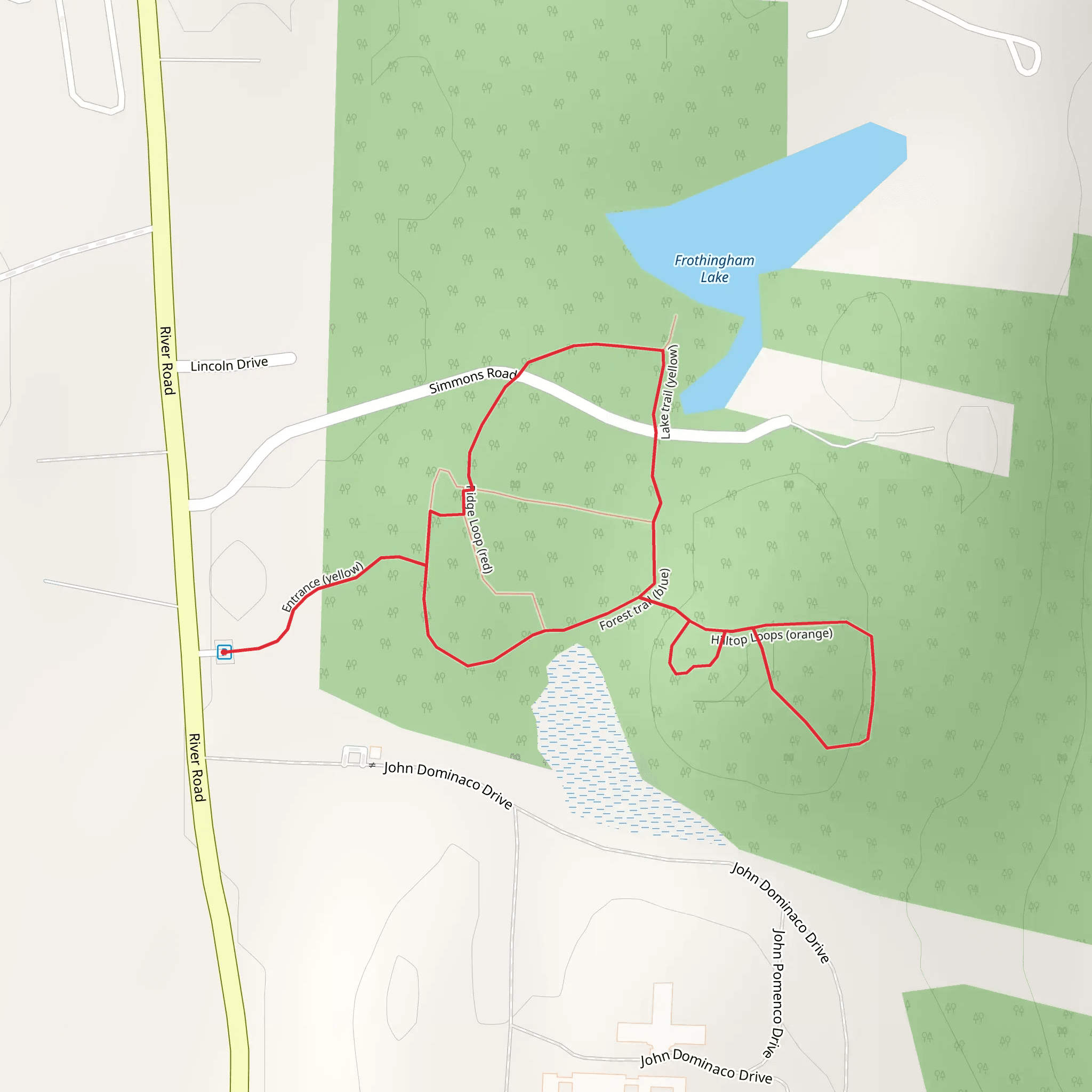 Forest Trail - Blue and Hilltop Loop - Orange mobile static map