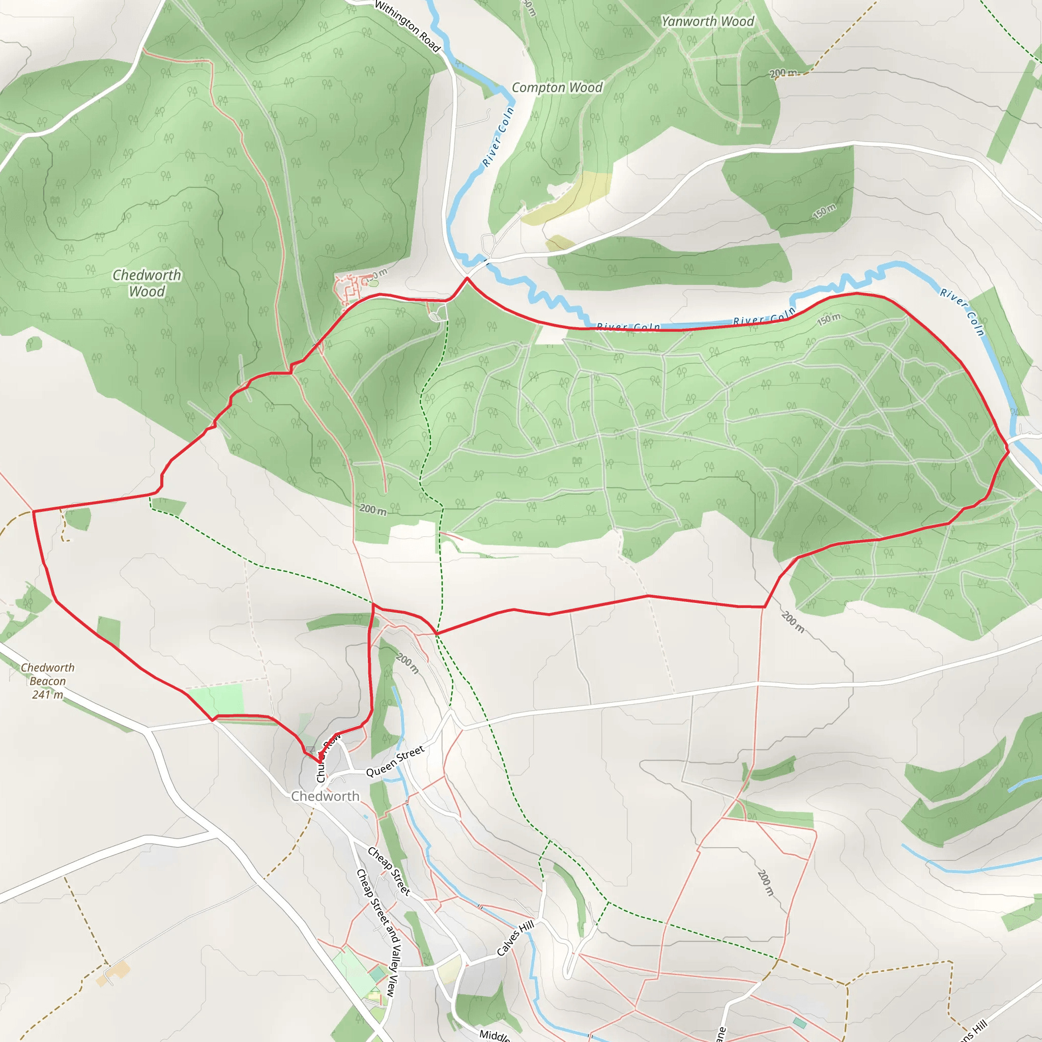 Chedworth Wood Loop mobile static map