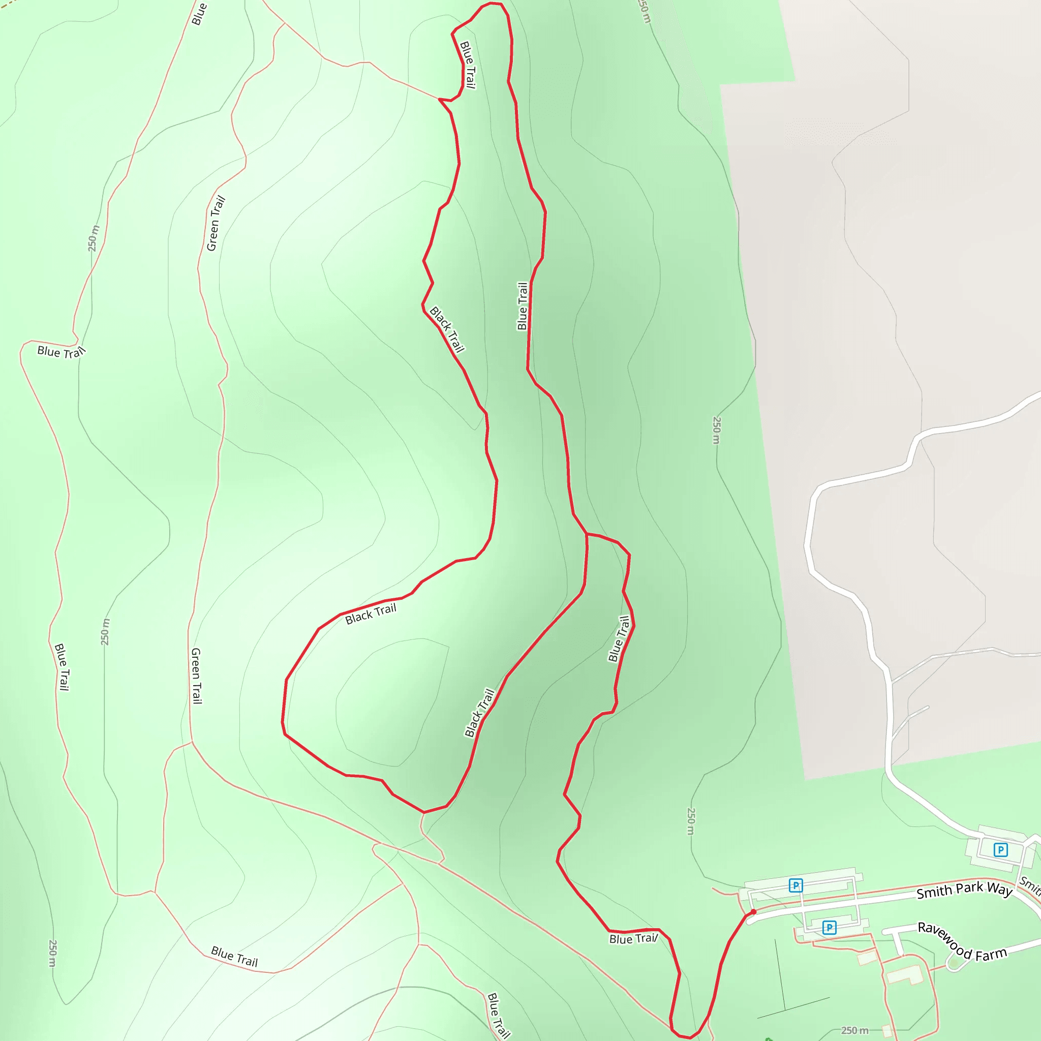 Blue and Black Loop Trail mobile static map