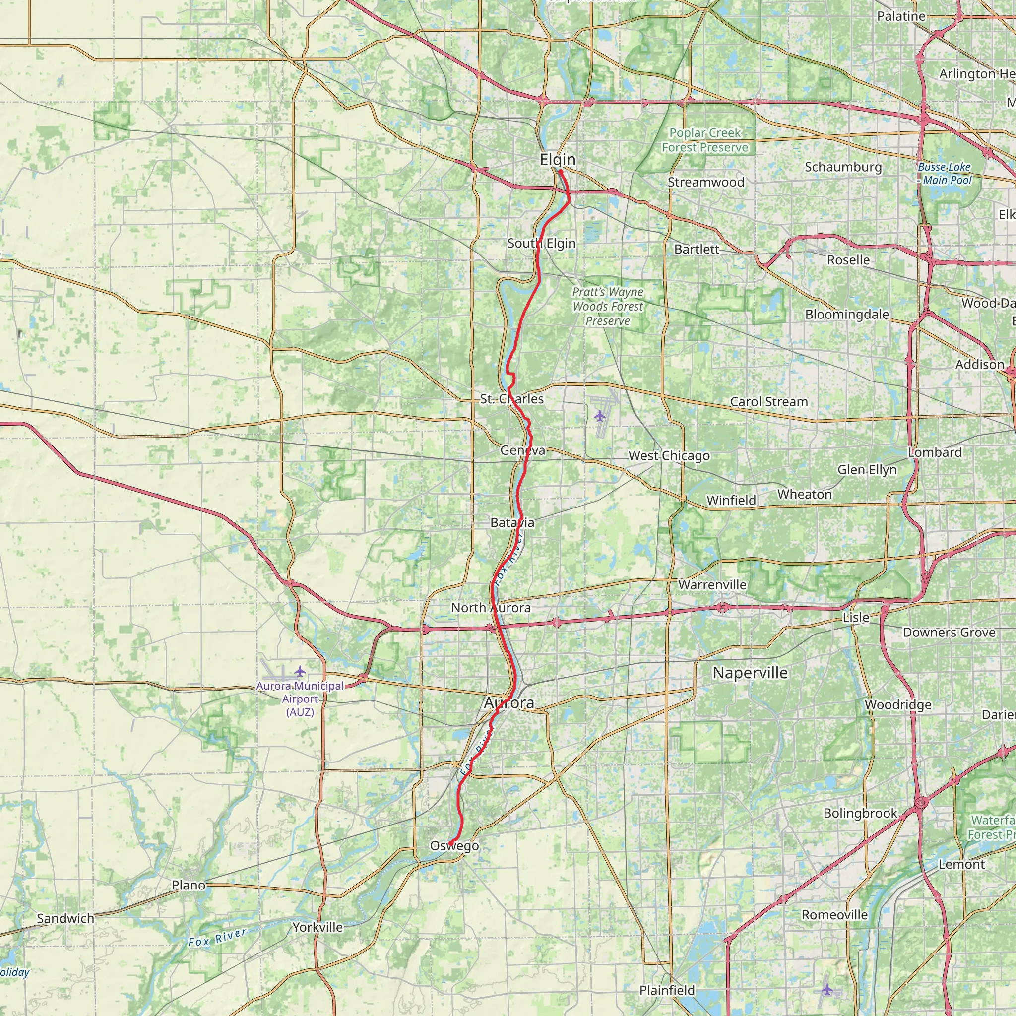 Fox River Trail - Elgin mobile static map