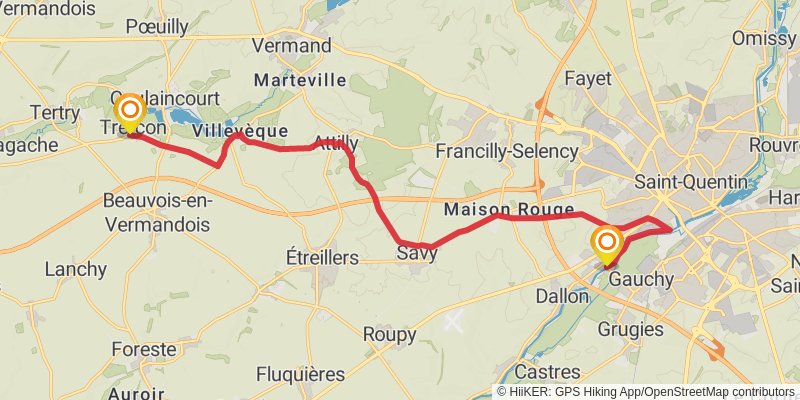 Via Francigena - France stage 15 Map