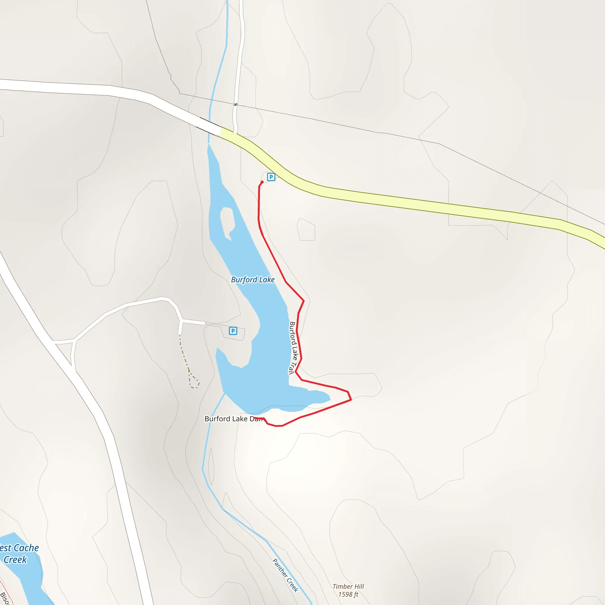 Burford Lake Trail mobile static map