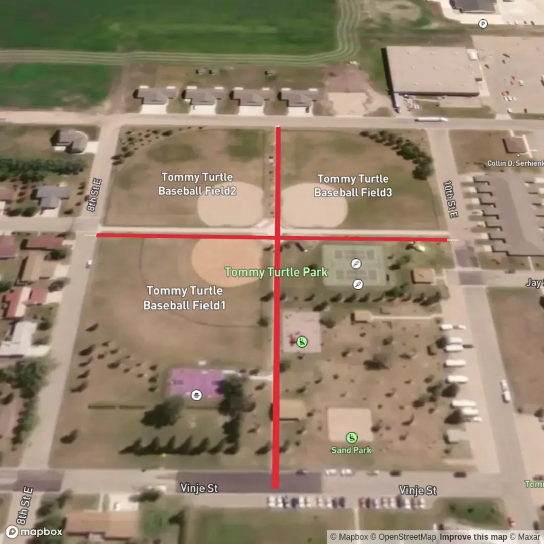 An image depicting the trail Tommy Turtle Park Walk and its surrounding area.