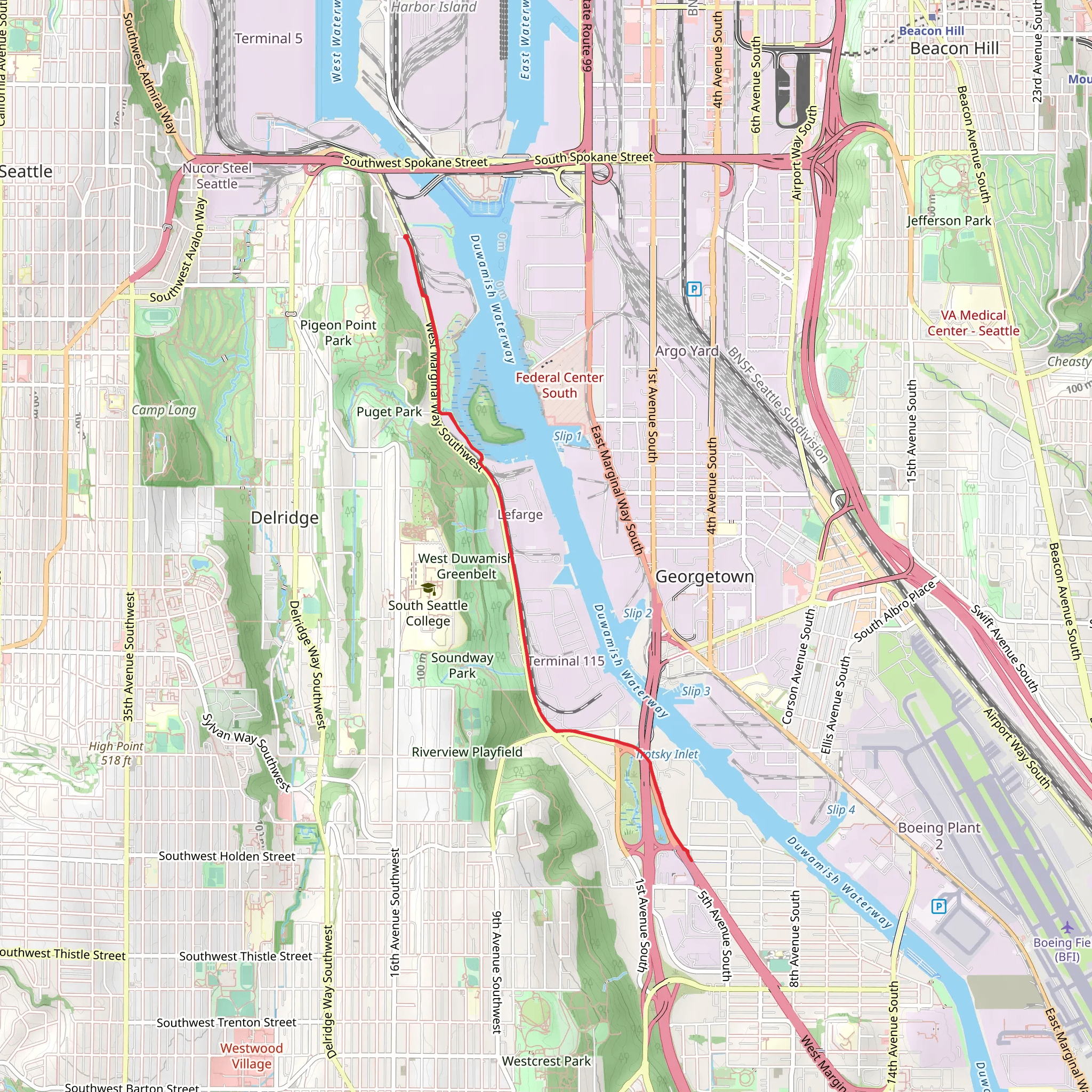 Duwamish Trail mobile static map