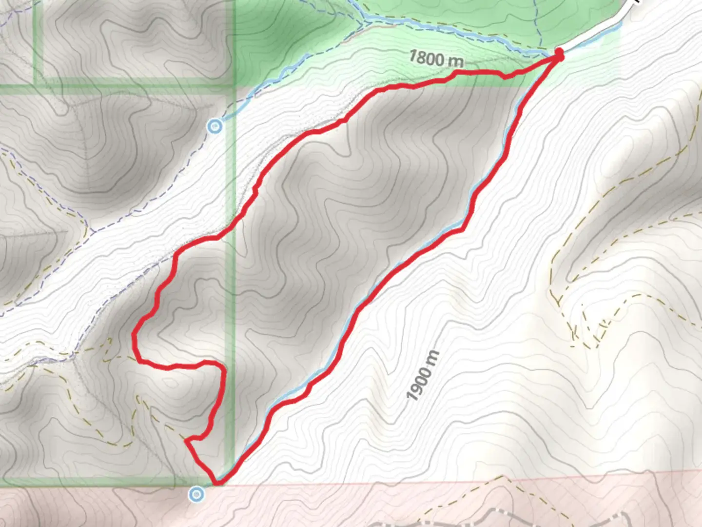 An image depicting the trail Fork Ridge Trail and Rose Creek Loop and its surrounding area.