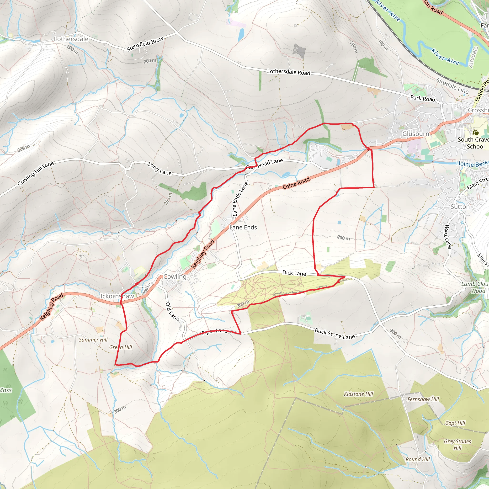 Earl Crag from Cowling mobile static map