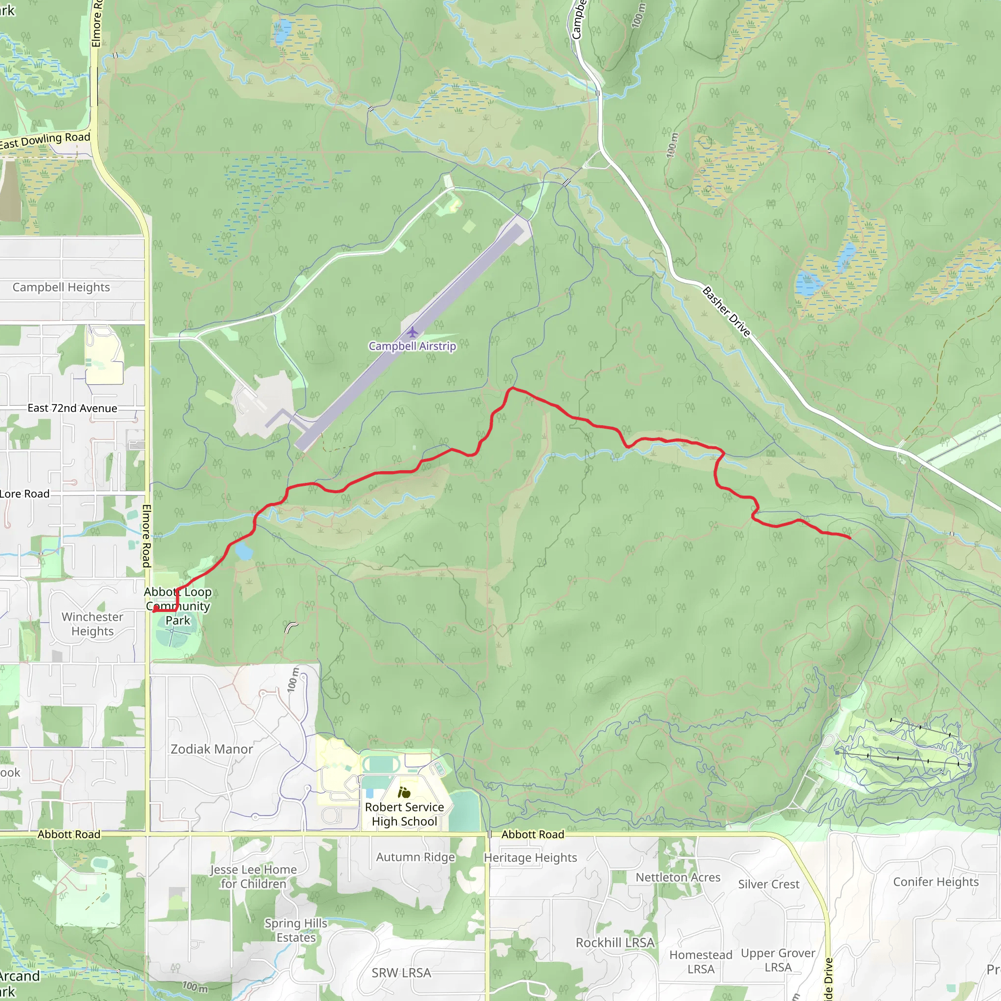 Tour of Anchorage and Black Bear Trail mobile static map