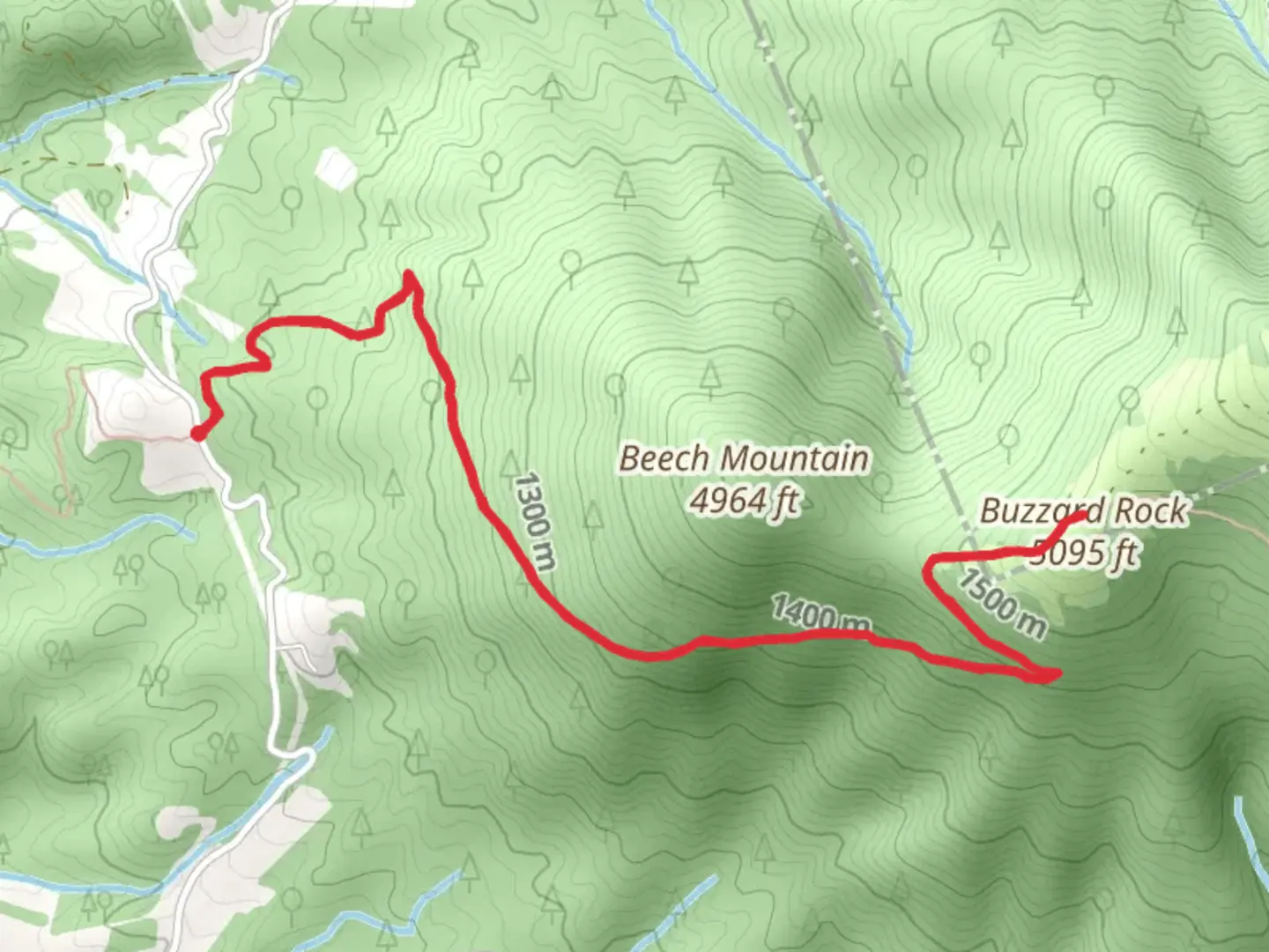 An image depicting the trail Buzzard Rock via Appalachian Trail and its surrounding area.