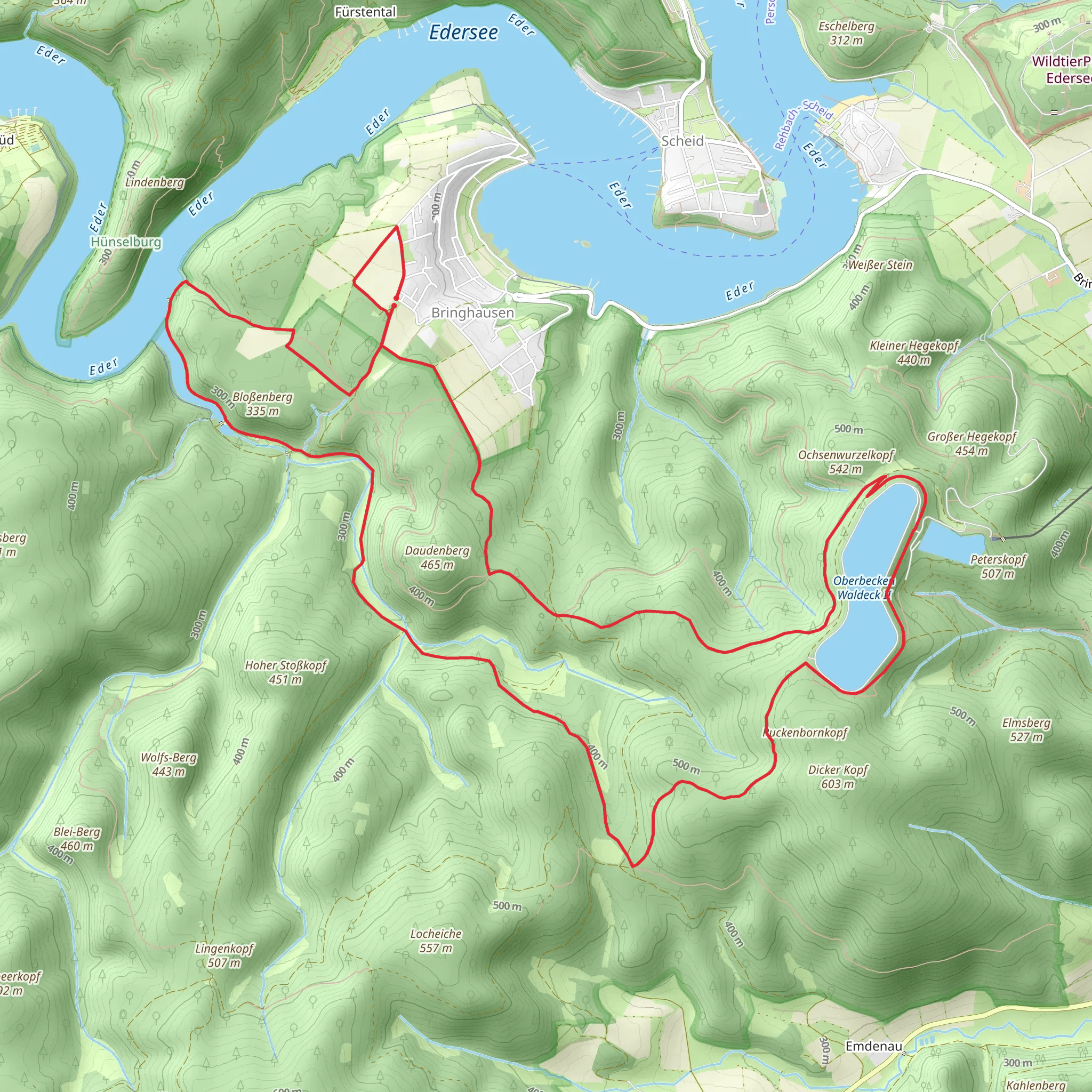 Blobenberg and Oberbecken Waldeck II Loop mobile static map