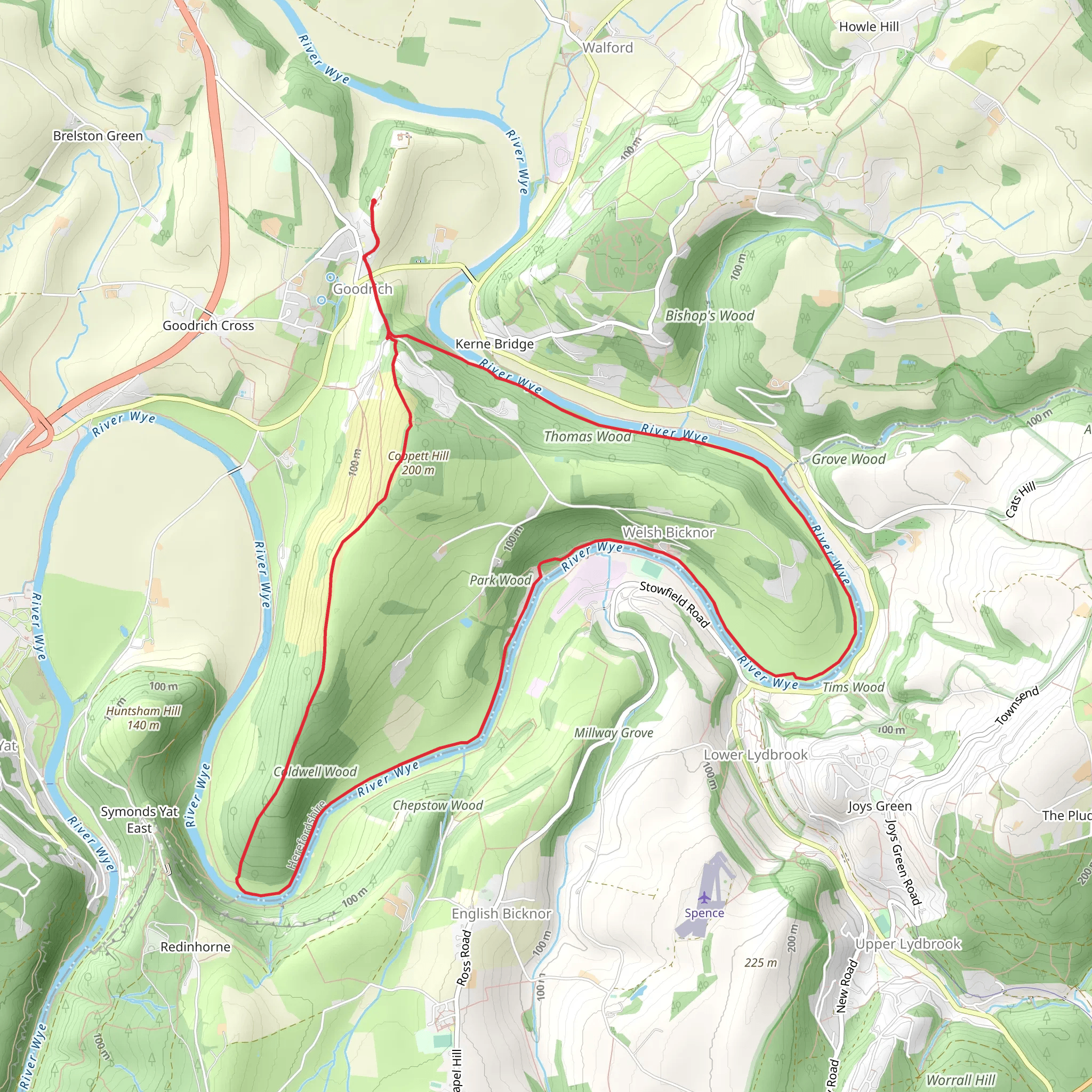 Thomas Wood and Coldwell Wood Loop mobile static map
