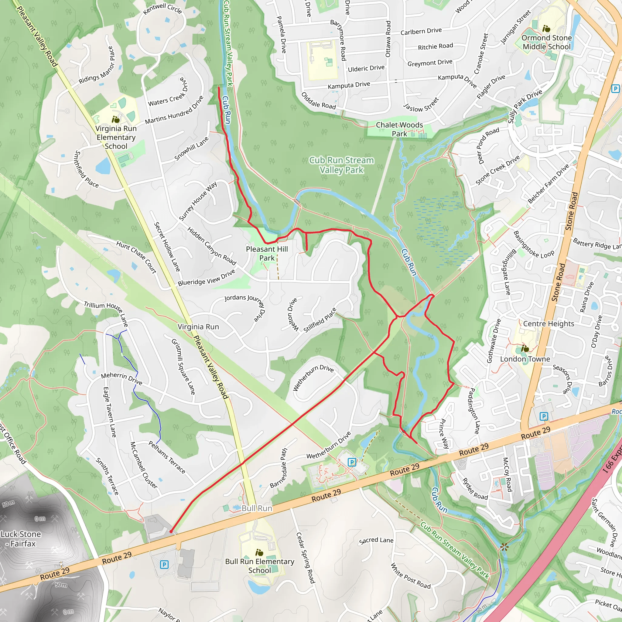 Cub Run Stream Valley Trail mobile static map