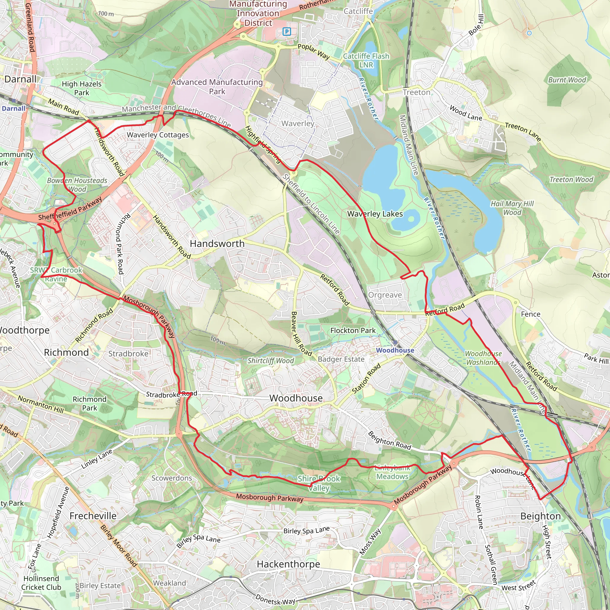 Woodhouse Loop mobile static map