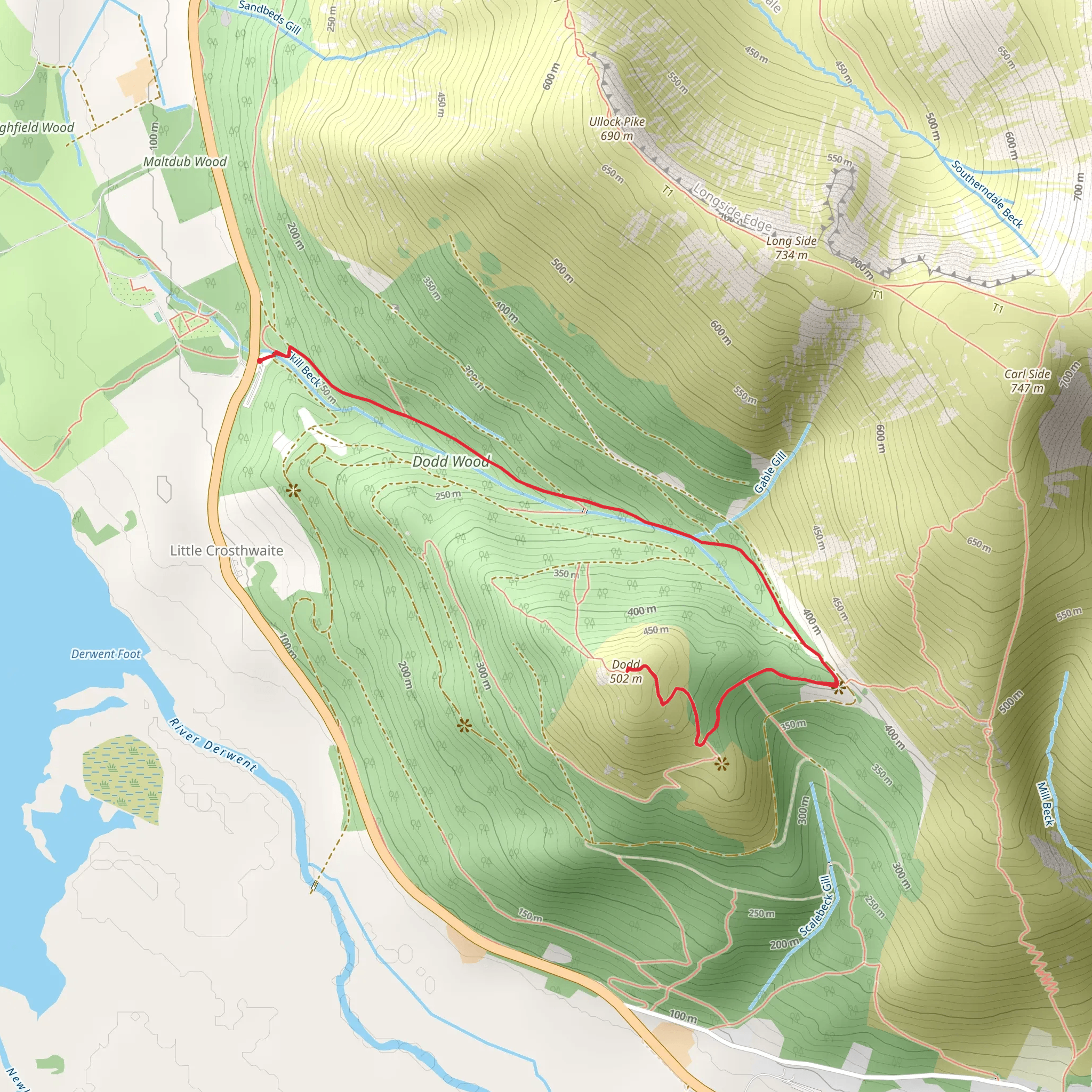 Dodd from Dodd Wood Car Park mobile static map