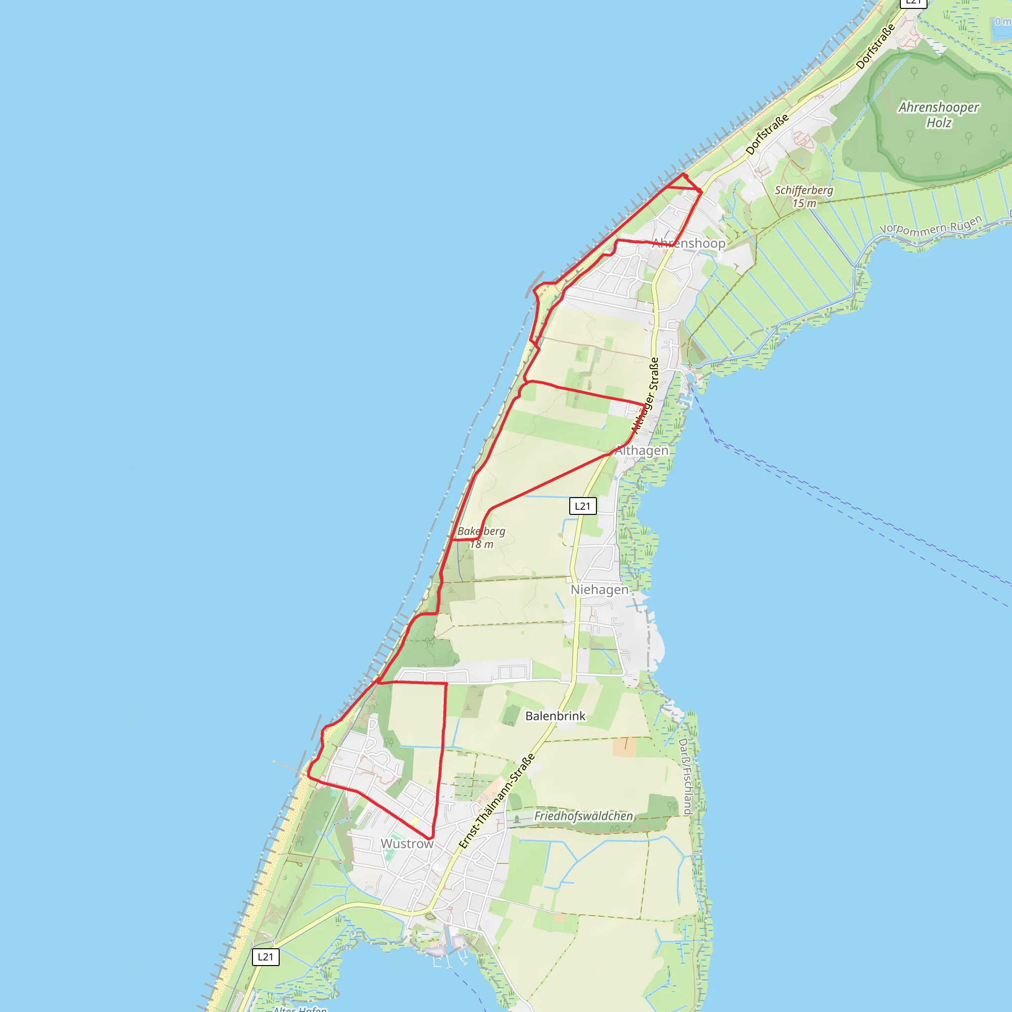 Hundestrand and Bakelberg Loop mobile static map