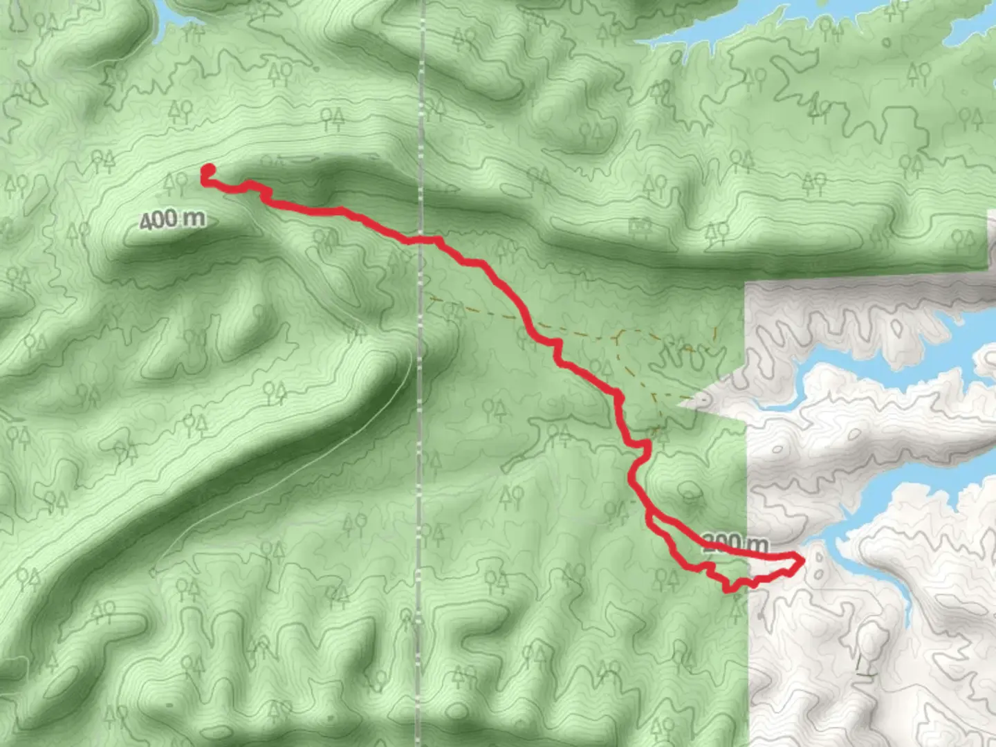 An image depicting the trail Lake Ouachita Vista Trail from Hickorynut Mountain Road and its surrounding area.
