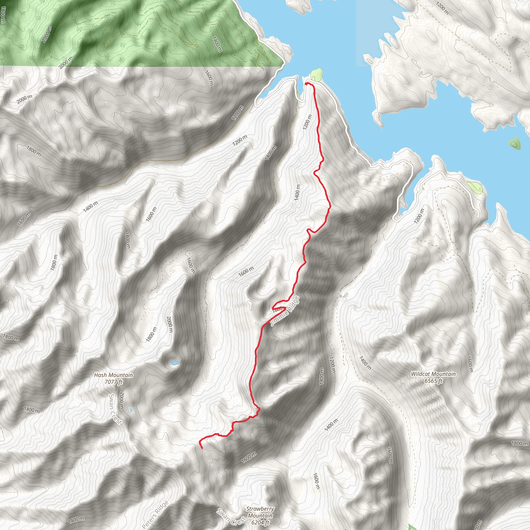 Jimmie Ridge Trail mobile static map