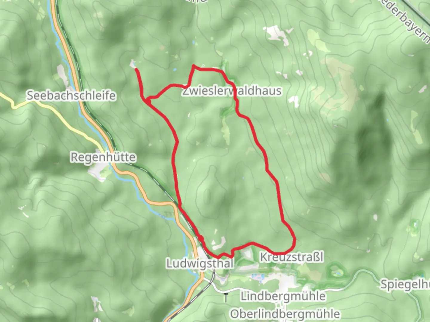 An image depicting the trail Nationalpark Besucherzentrum Haus zur Wildnis Loop and its surrounding area.