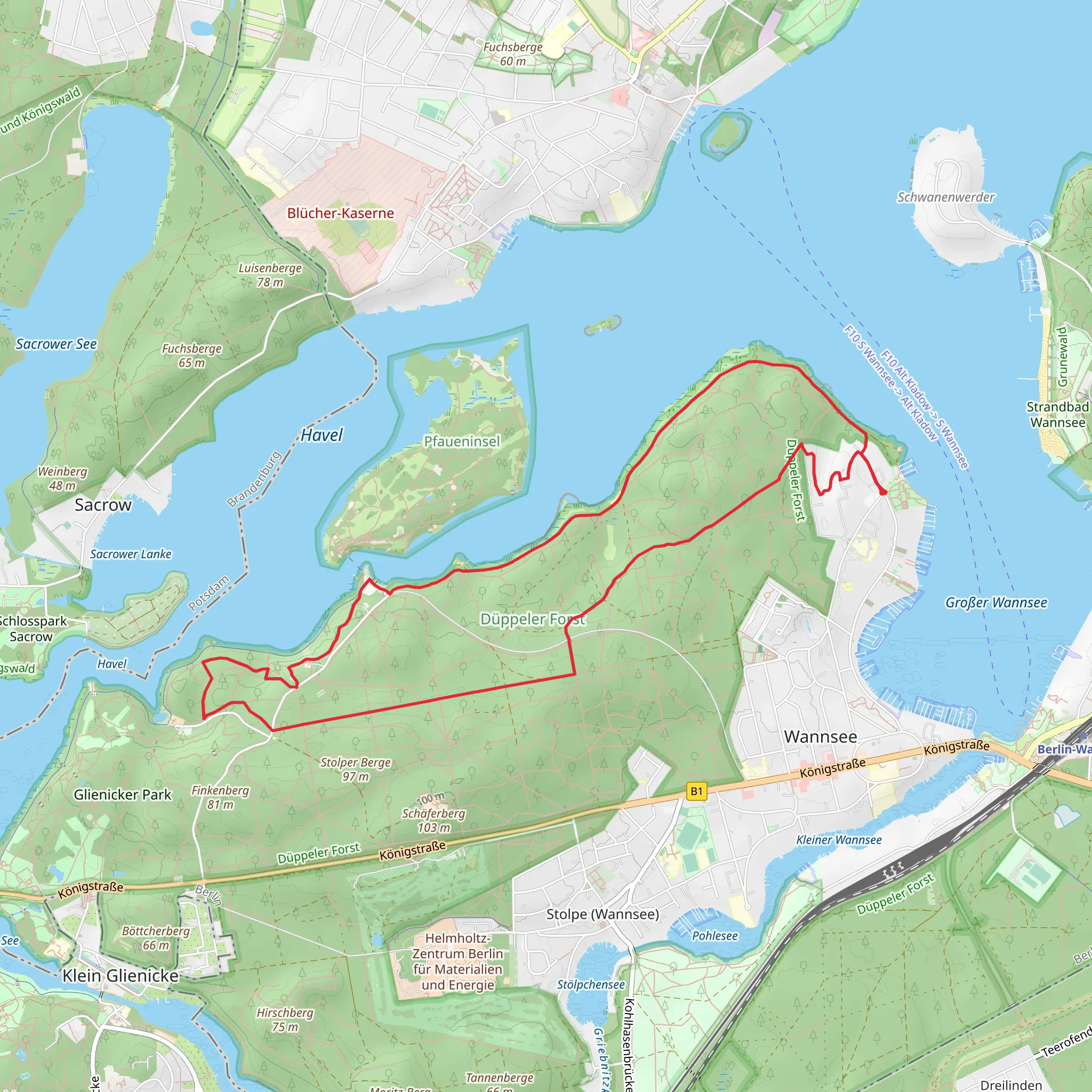 Duppeler Forst Loop - Wannsee mobile static map