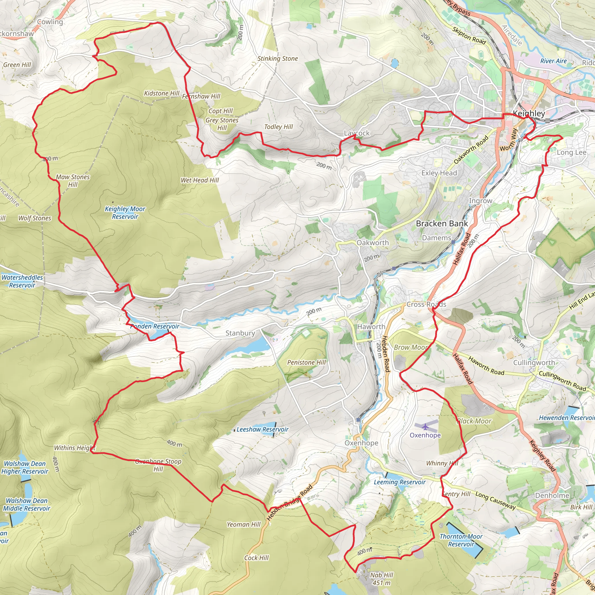 Worth Valley from Keighley - West Yorkshire mobile static map