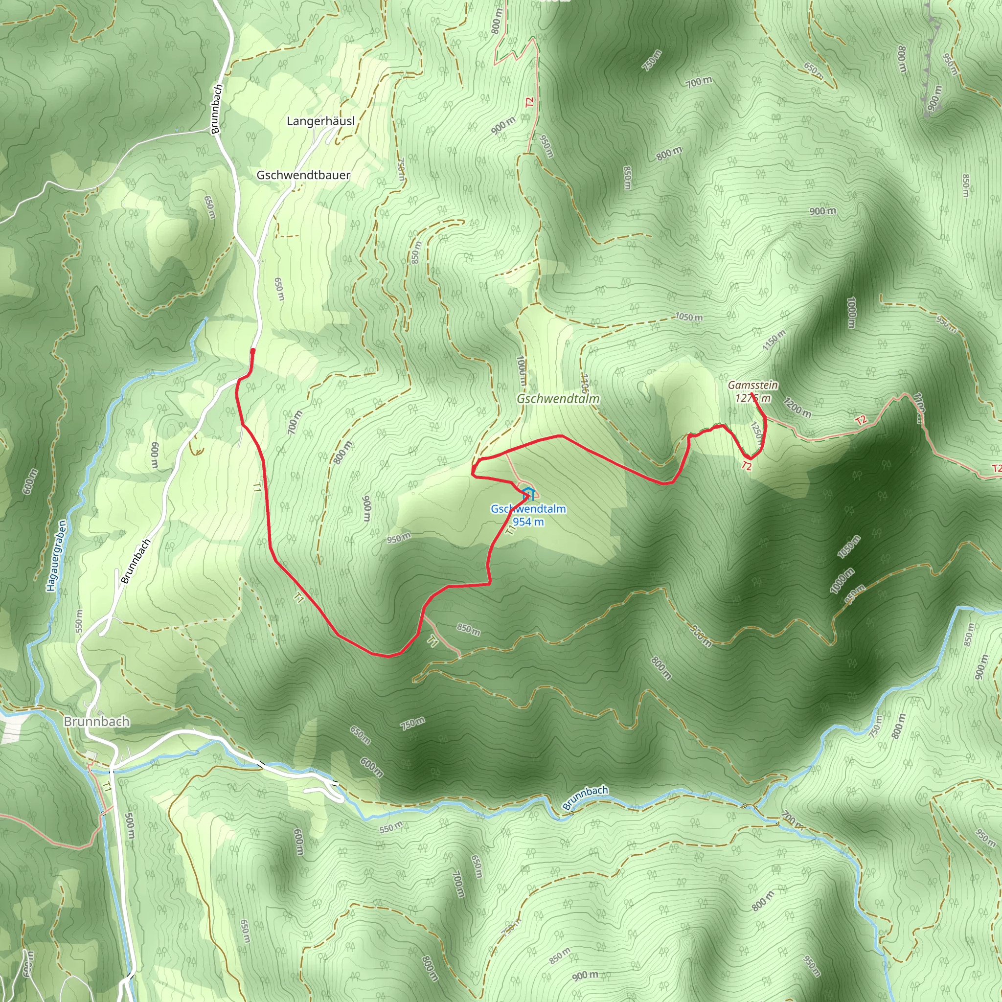 Gschwendtalm - Gamsstein mobile static map