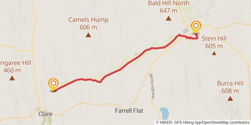 Mawson Trail stage 12 Map