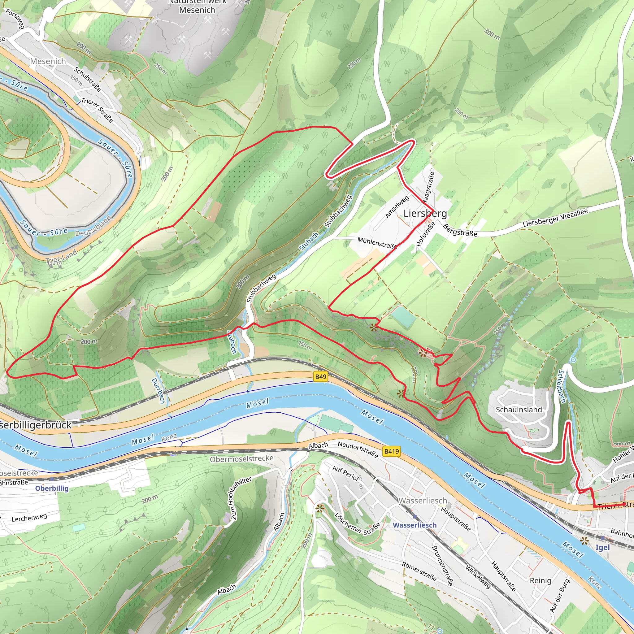 Igel und Liersberg mobile static map