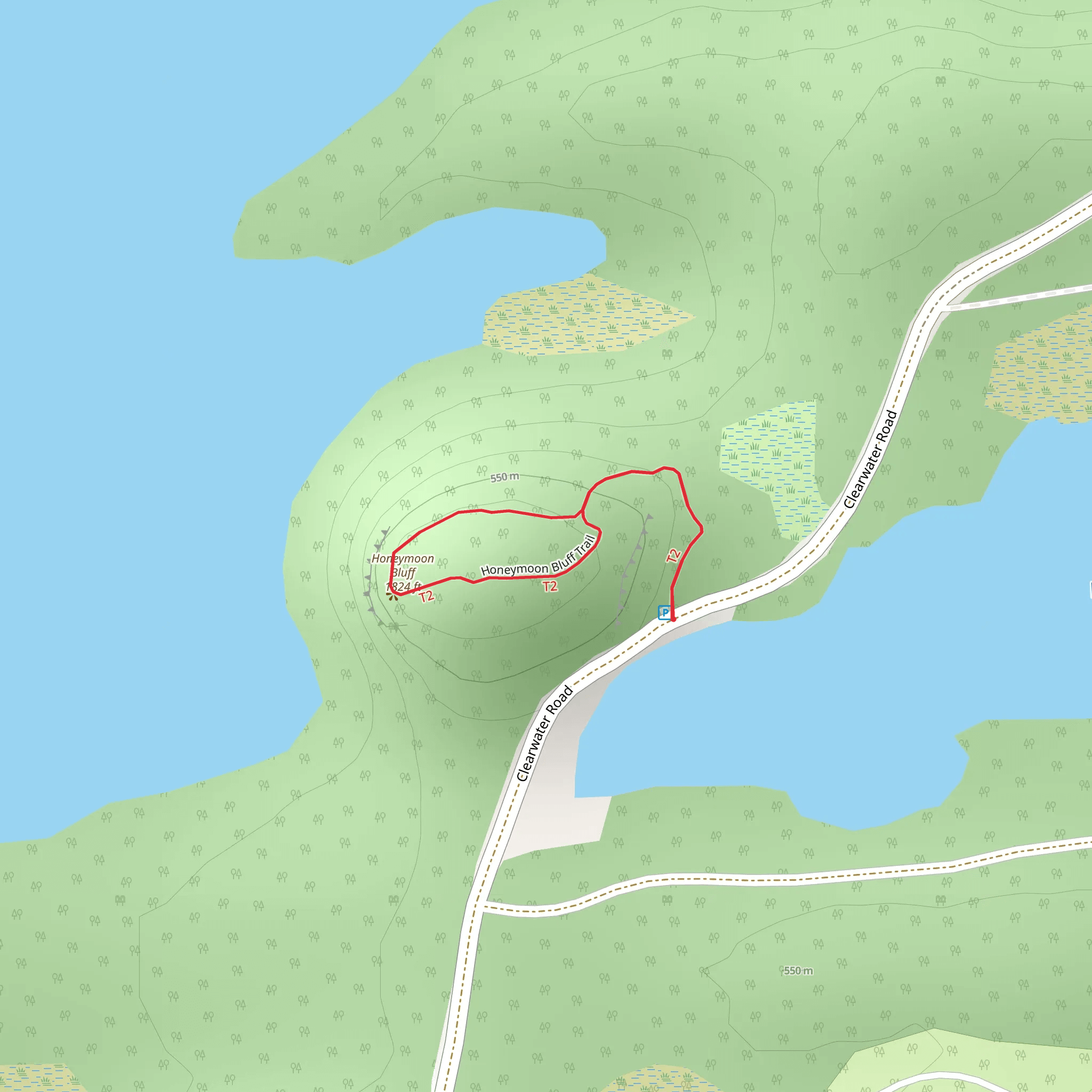 Honeymoon Bluff Loop mobile static map