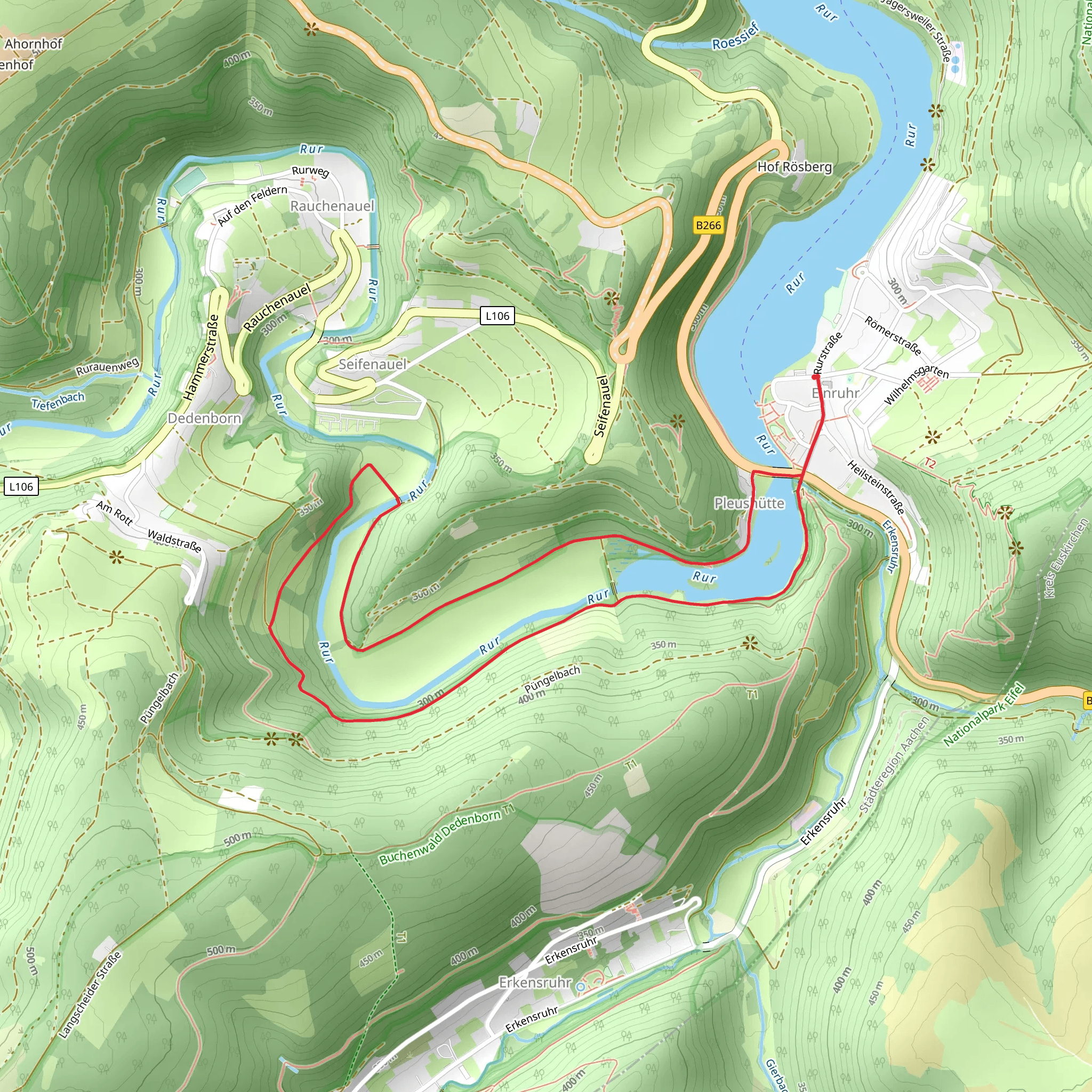 Rur Loop via Rur Panoramaweg mobile static map