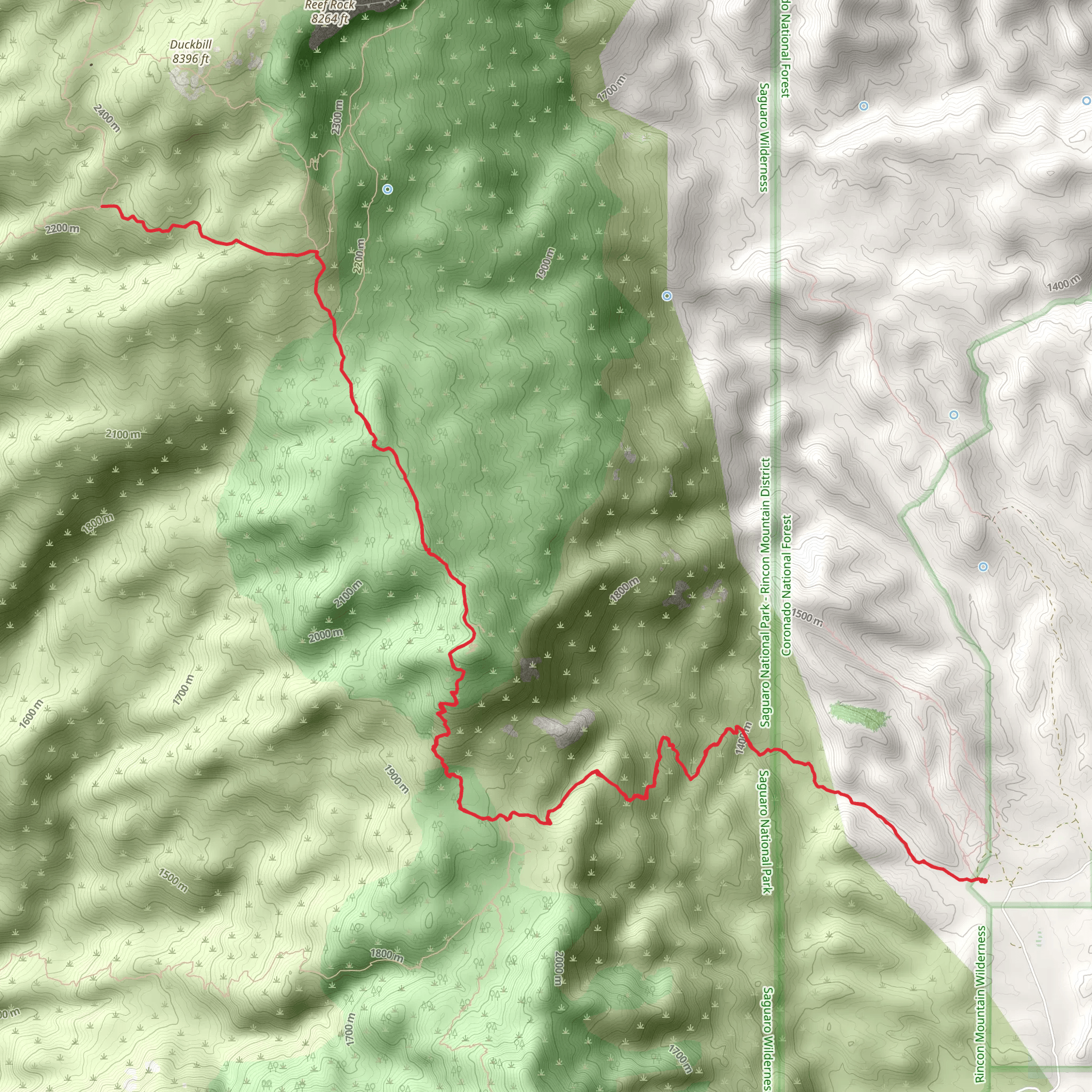 Devil's Bathtub via Miller Canyon Trail mobile static map