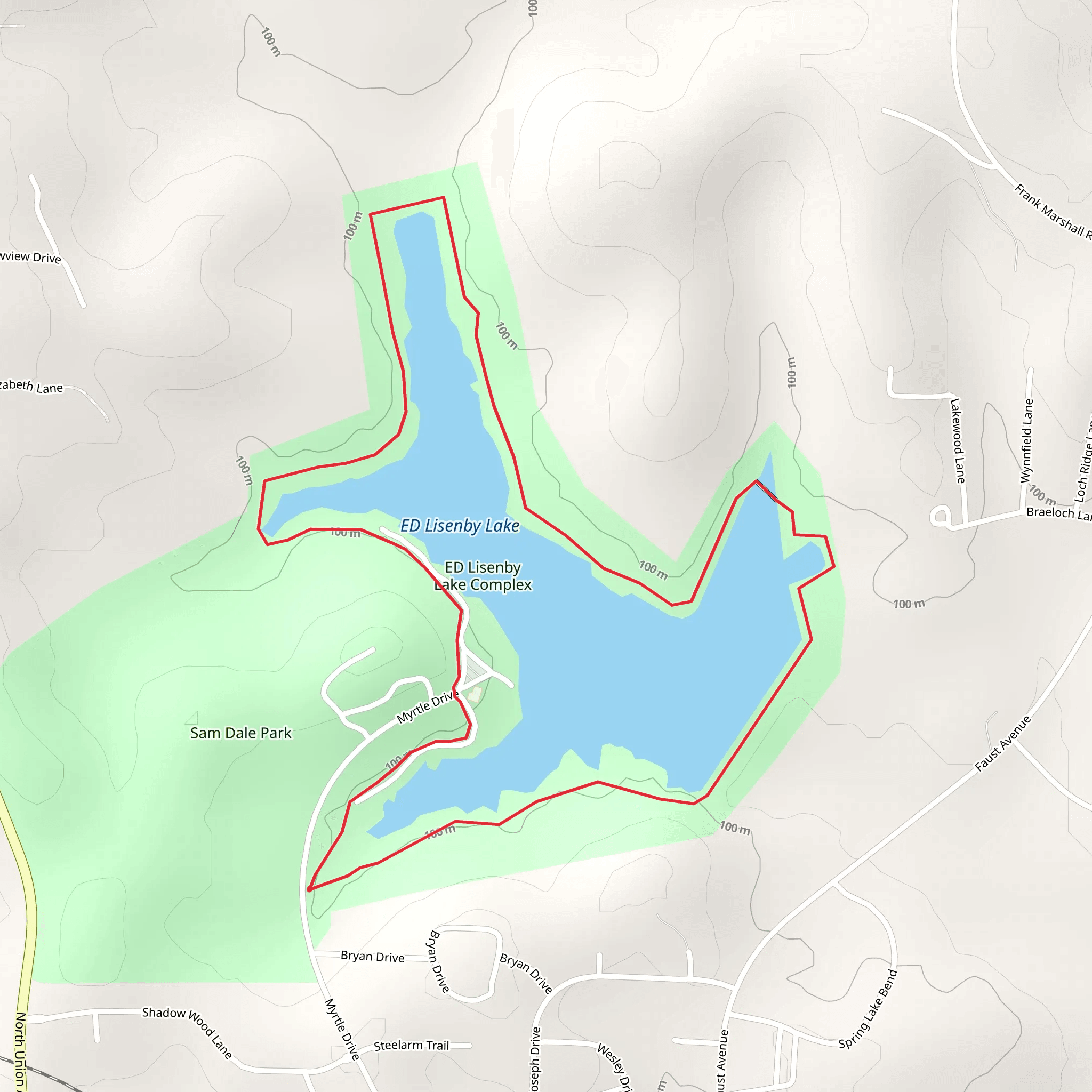 ED Lisenby Lake Loop mobile static map