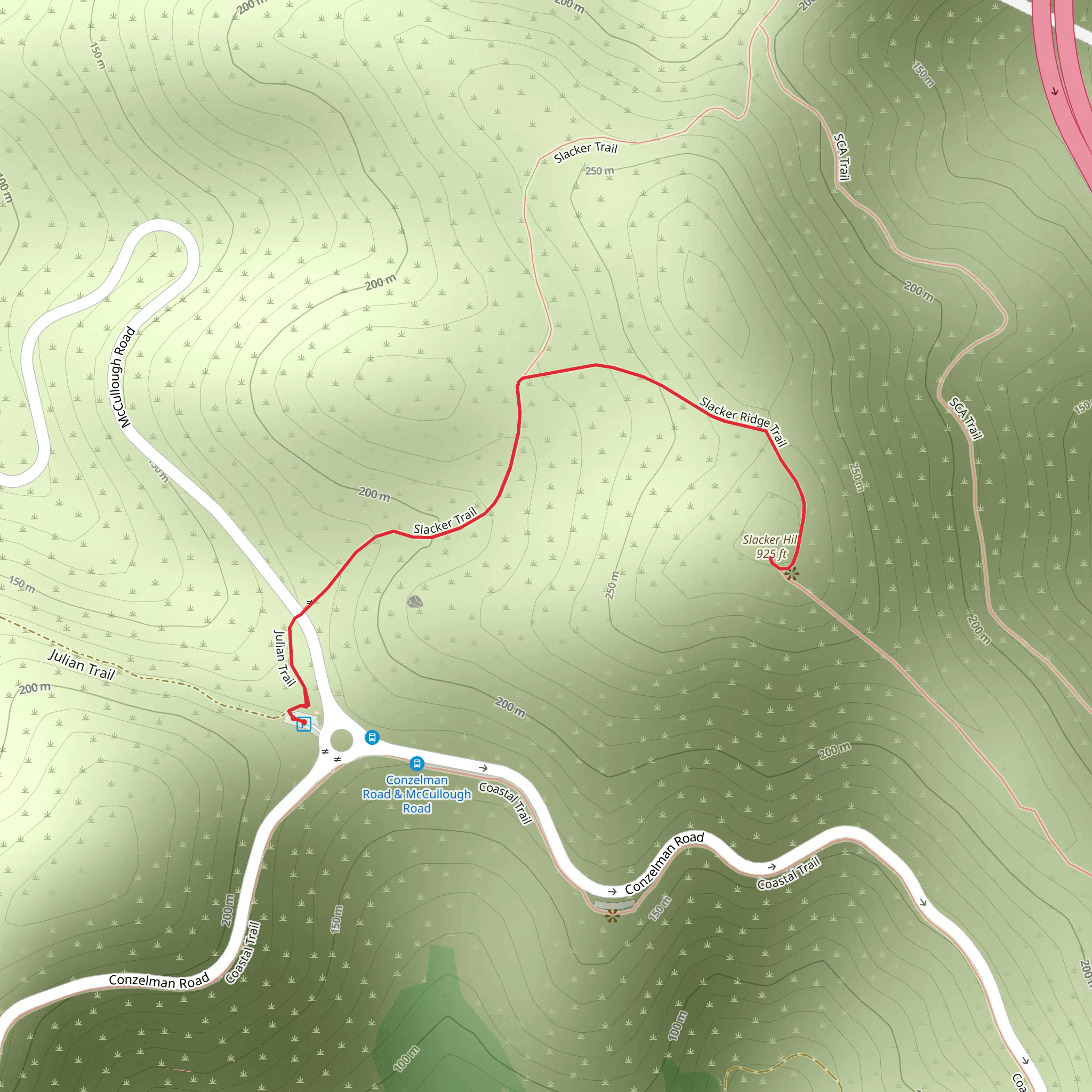 Slacker Hill via Slacker Ridge Trail mobile static map