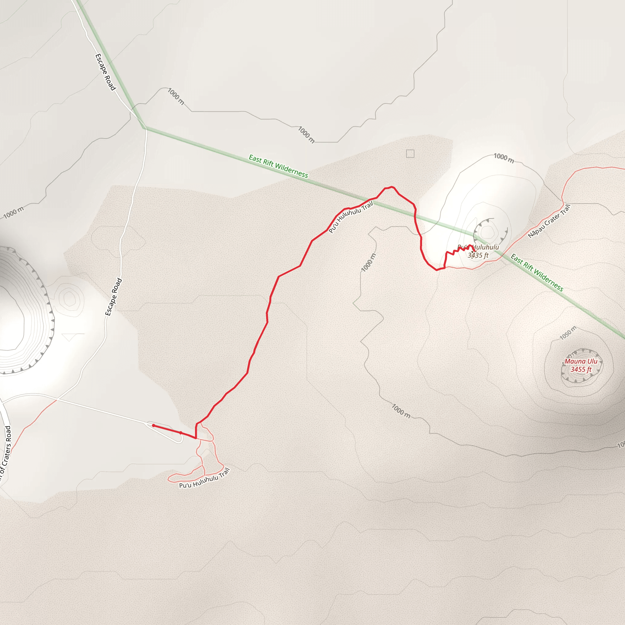 Puʻu Huluhulu Trail mobile static map