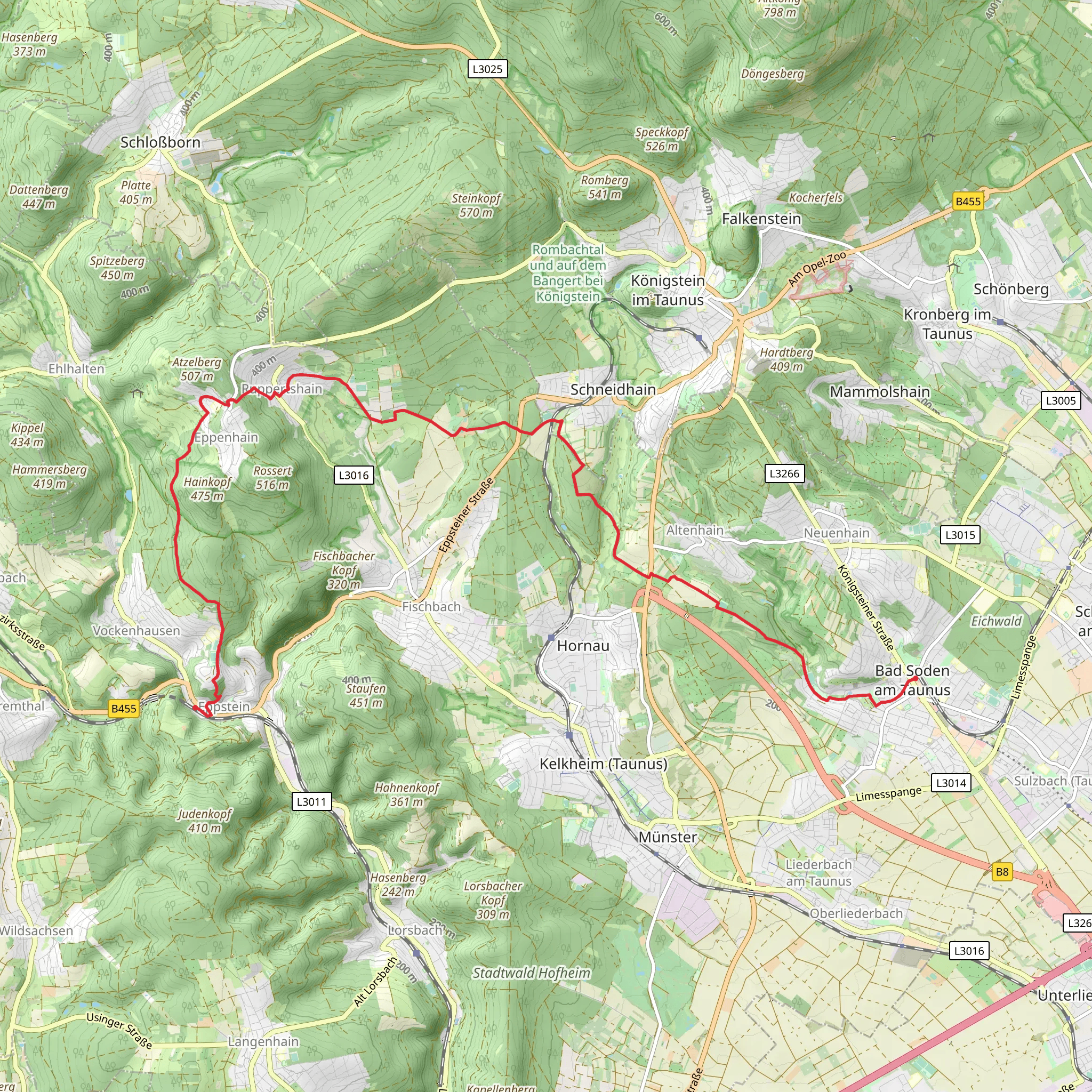 Bad Soden to Eppstein Walk mobile static map
