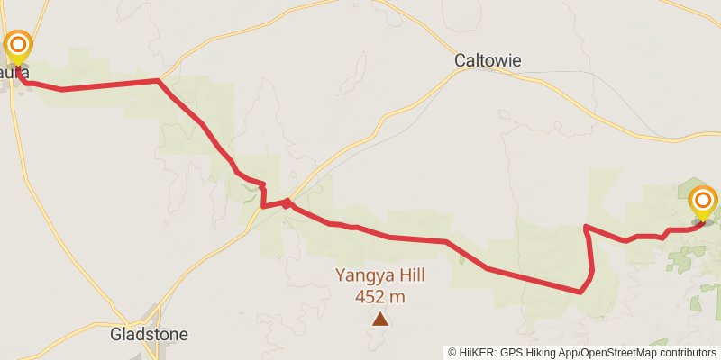 Mawson Trail stage 22 Map