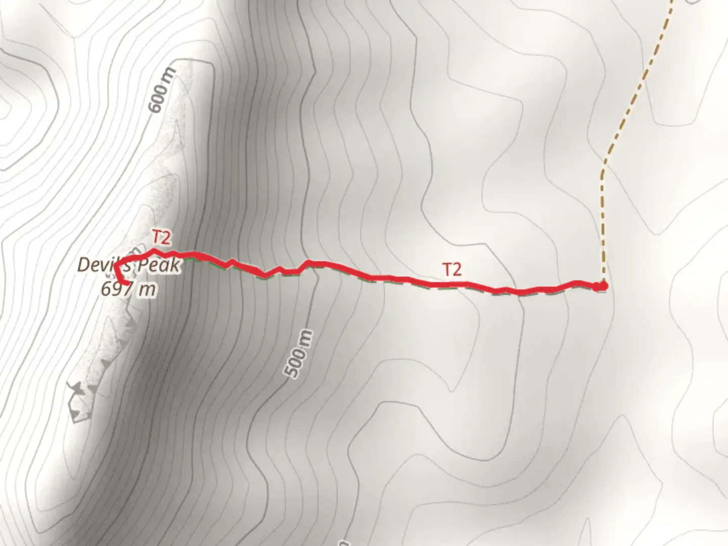 An image depicting the trail Devil's Peak Walking Trail and its surrounding area.