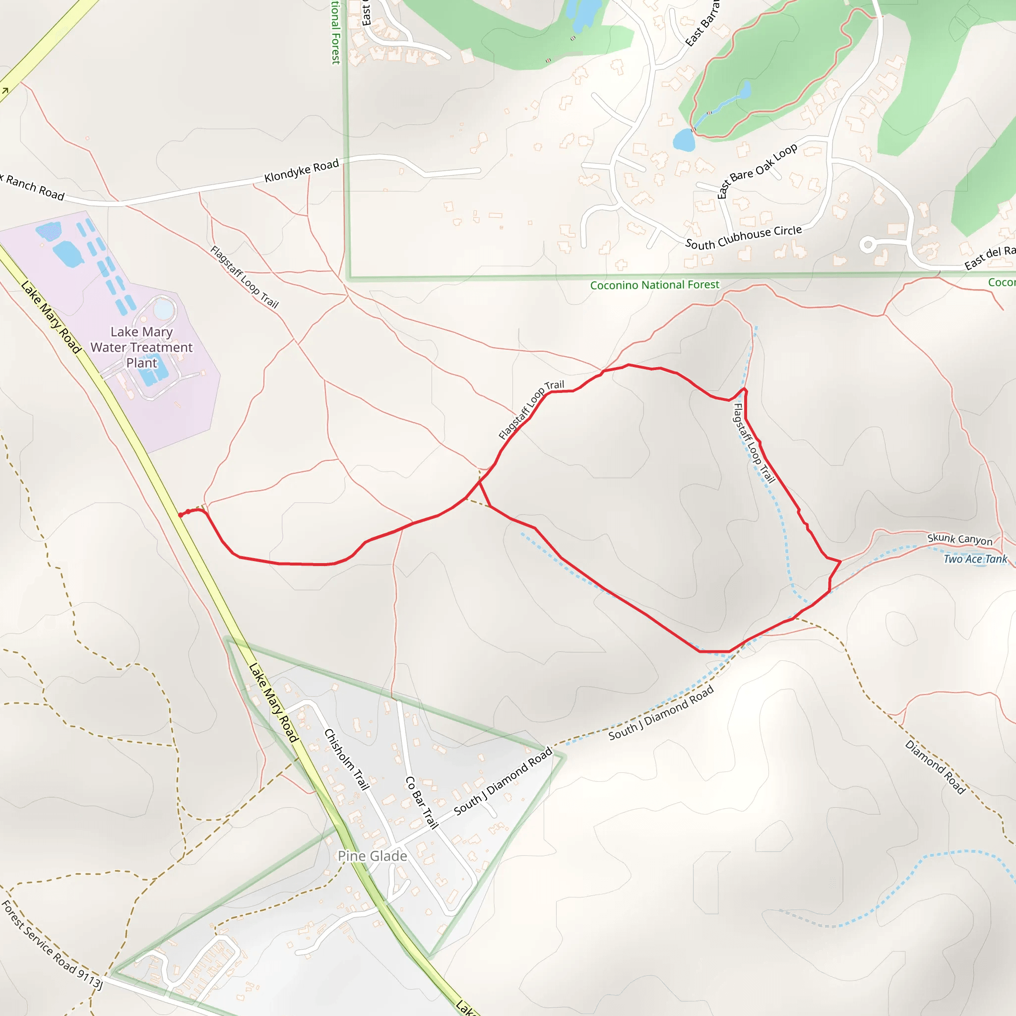 Flagstaff Loop Trail mobile static map