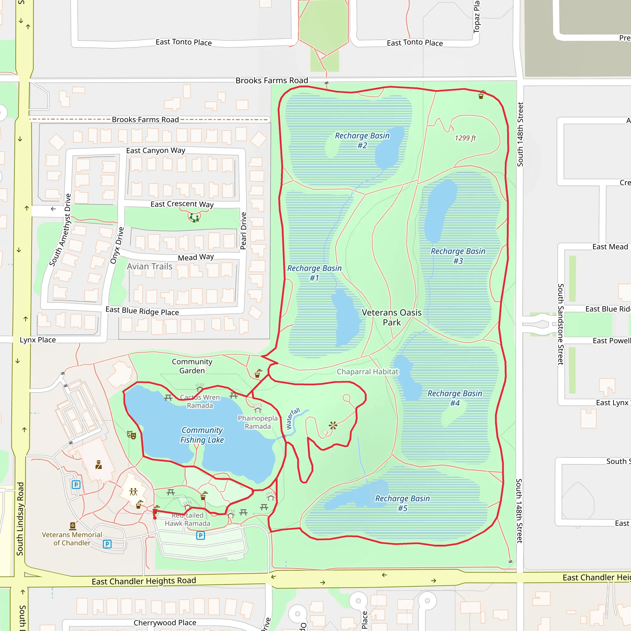 Recharge Basin - Community Fishing Lake Loop mobile static map