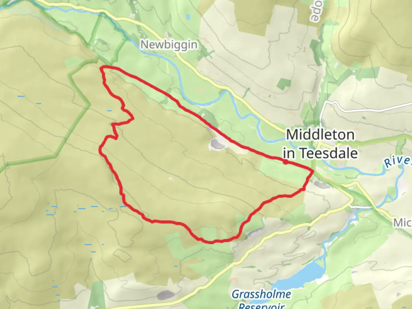 An image depicting the trail Rowton beck waterfall and its surrounding area.